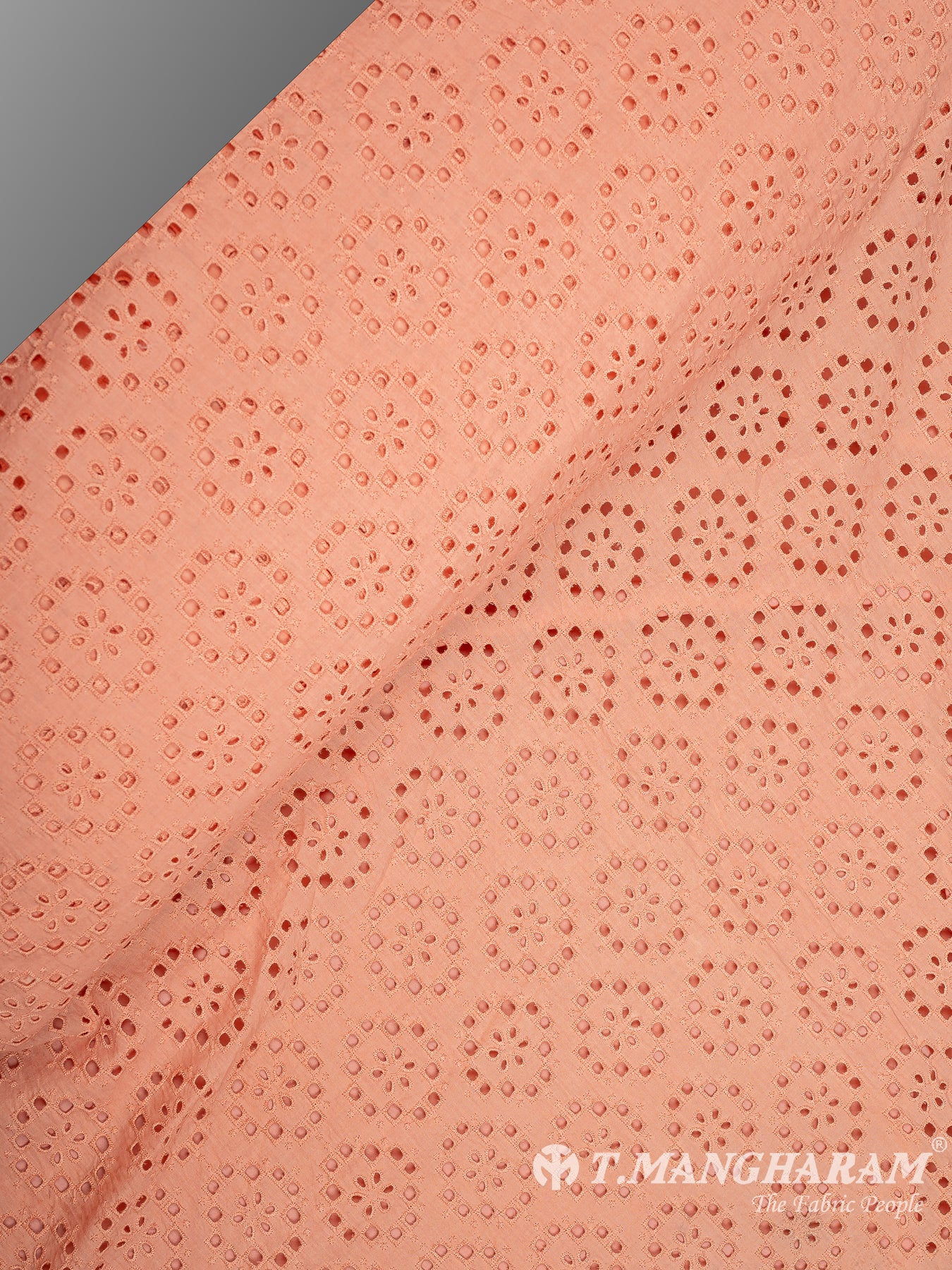 Peach Cotton Embroidery Fabric - EC8602 view-2