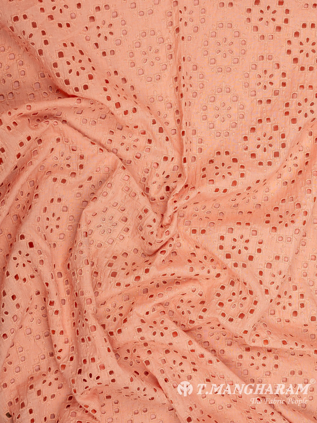 Peach Cotton Embroidery Fabric - EC8602 veiw-4