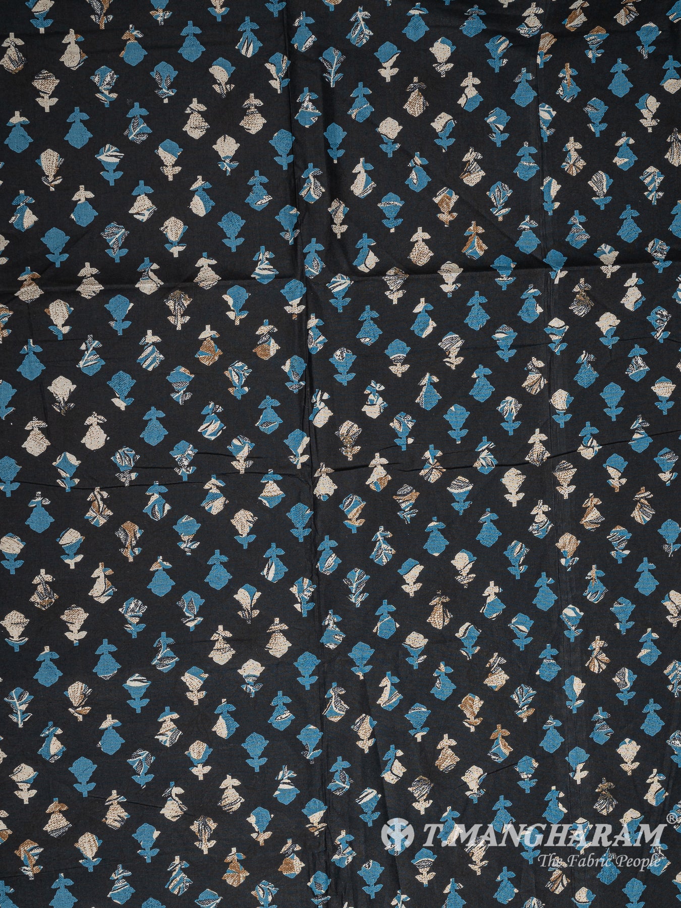 Black Cotton Print Fabric - EB7439 view-3