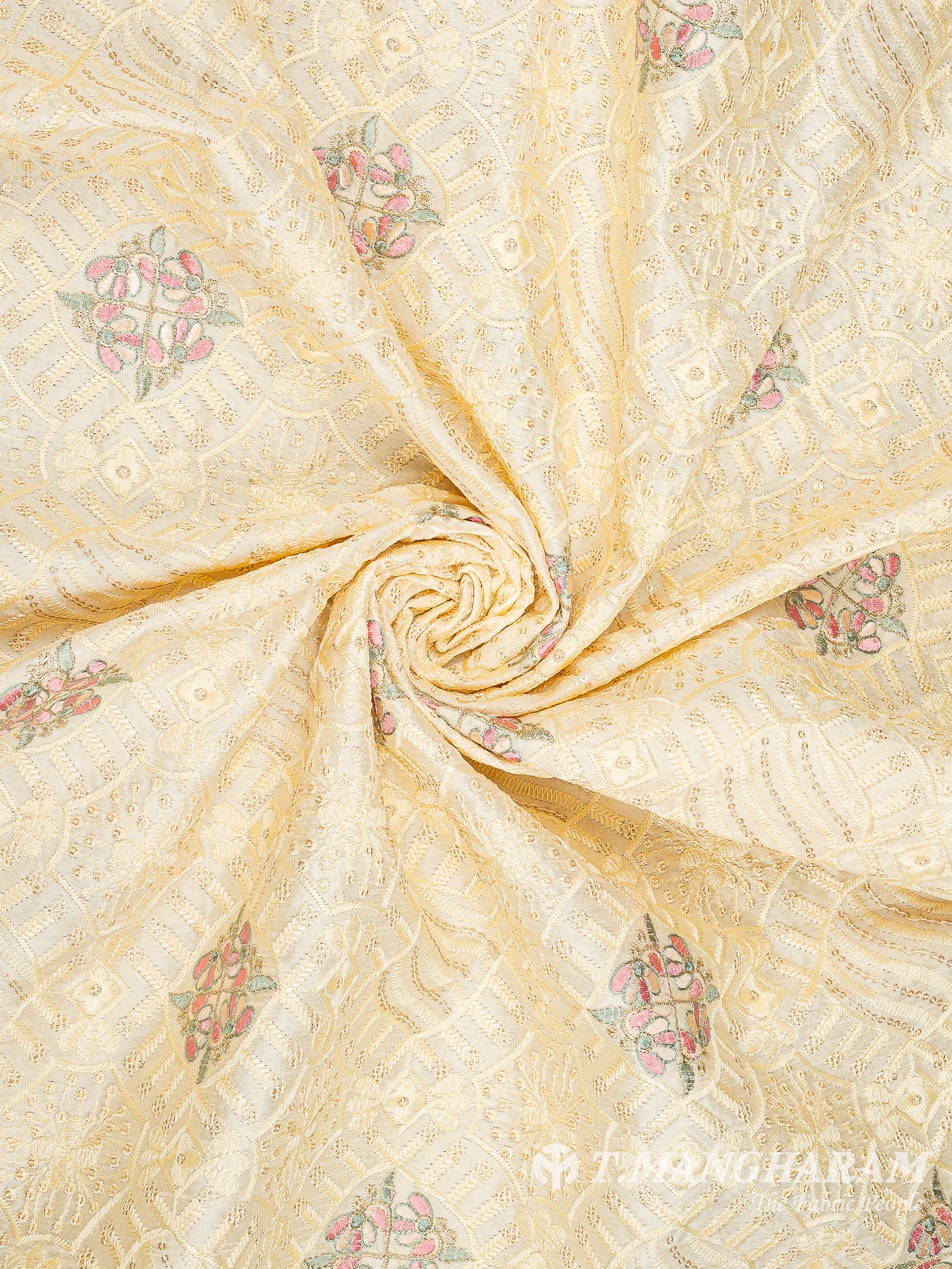 Beige Raw Silk Fabric - EC10212 view-1