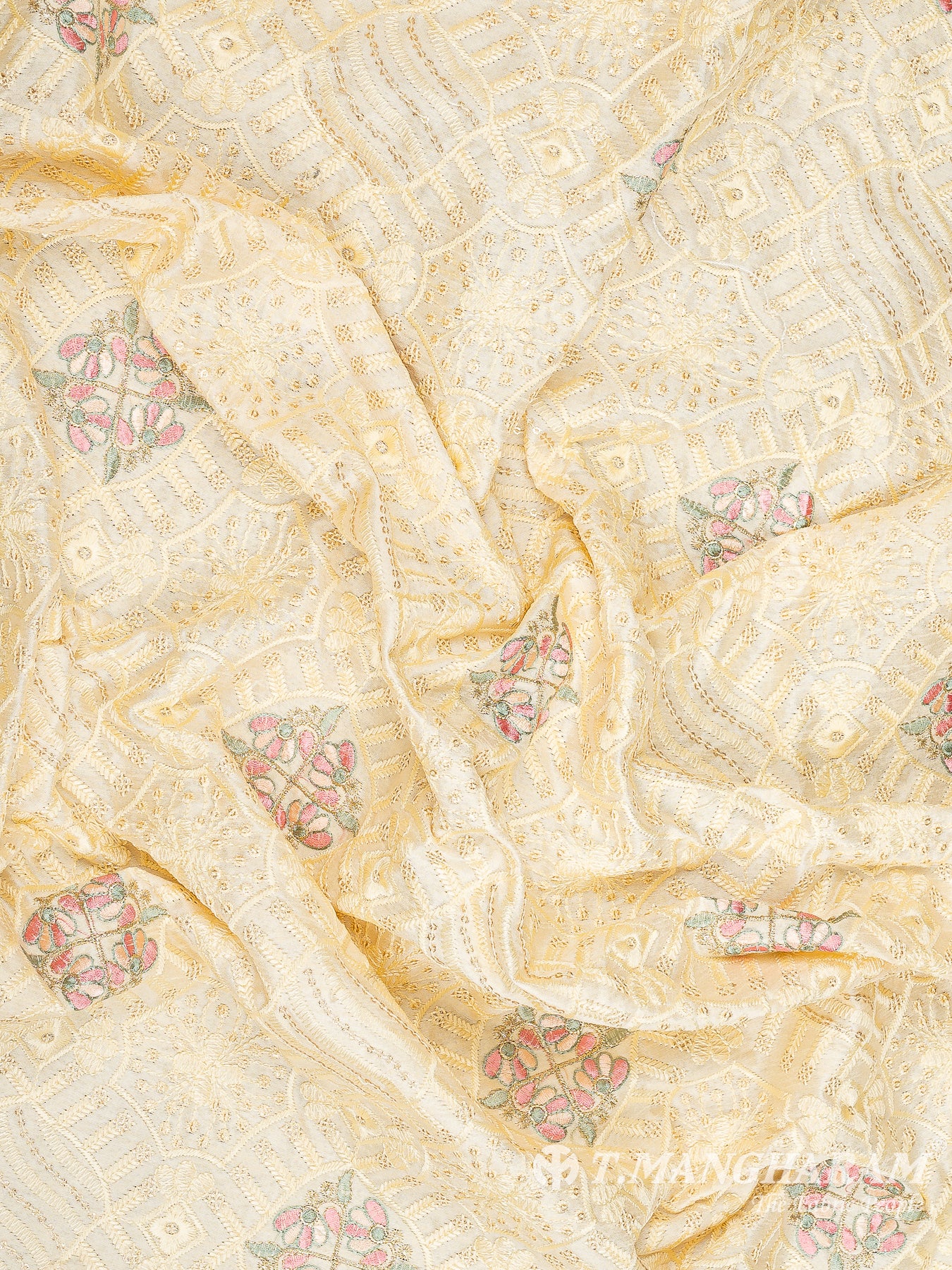 Beige Raw Silk Fabric - EC10212 view-4