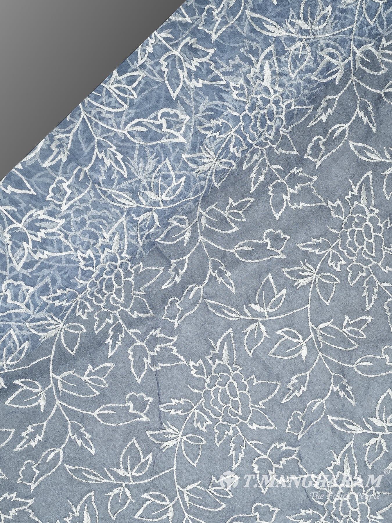 Blue Organza Embroidery Fabric - EA2998 view-2