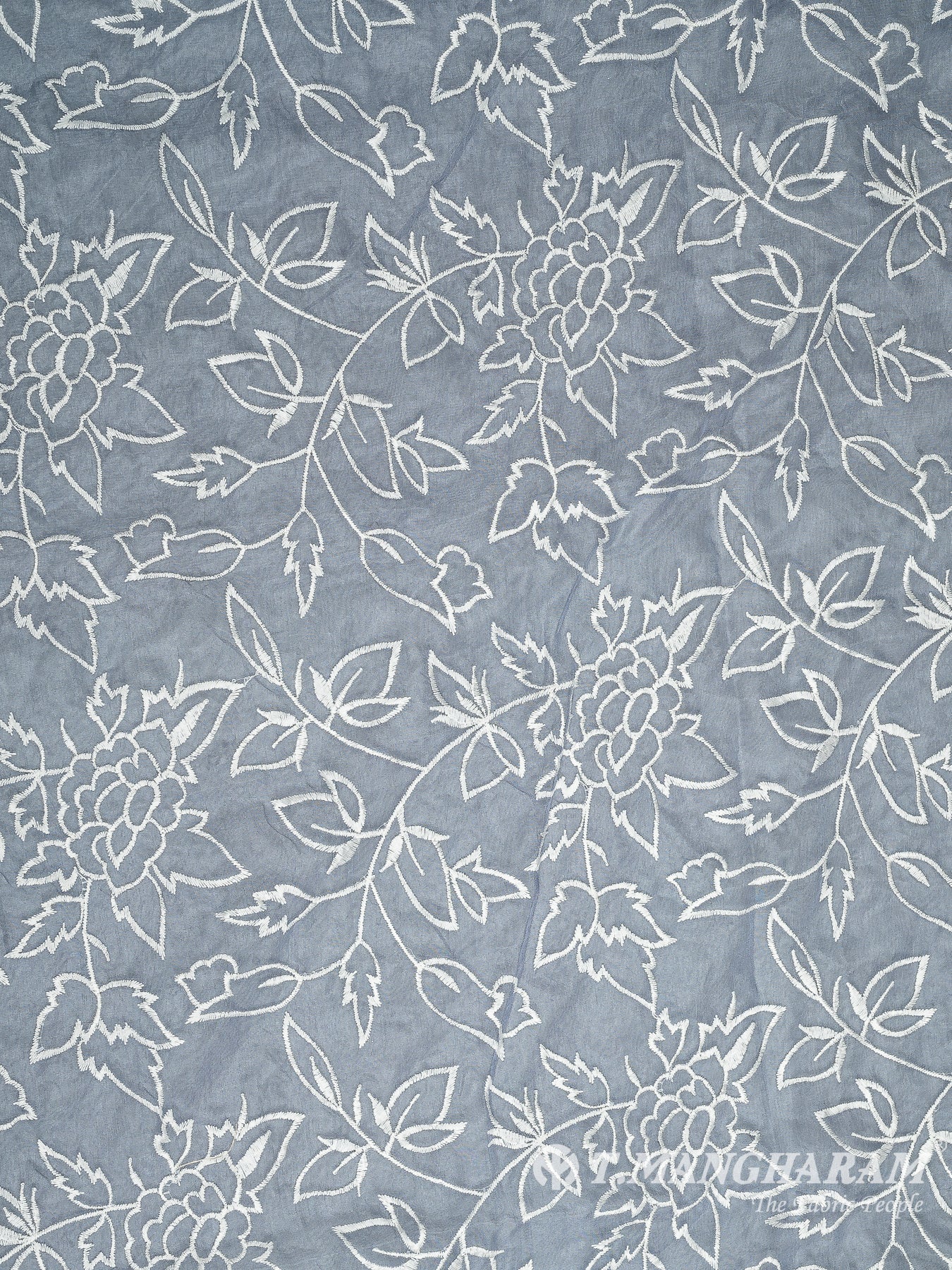 Blue Organza Embroidery Fabric - EA2998 view-3