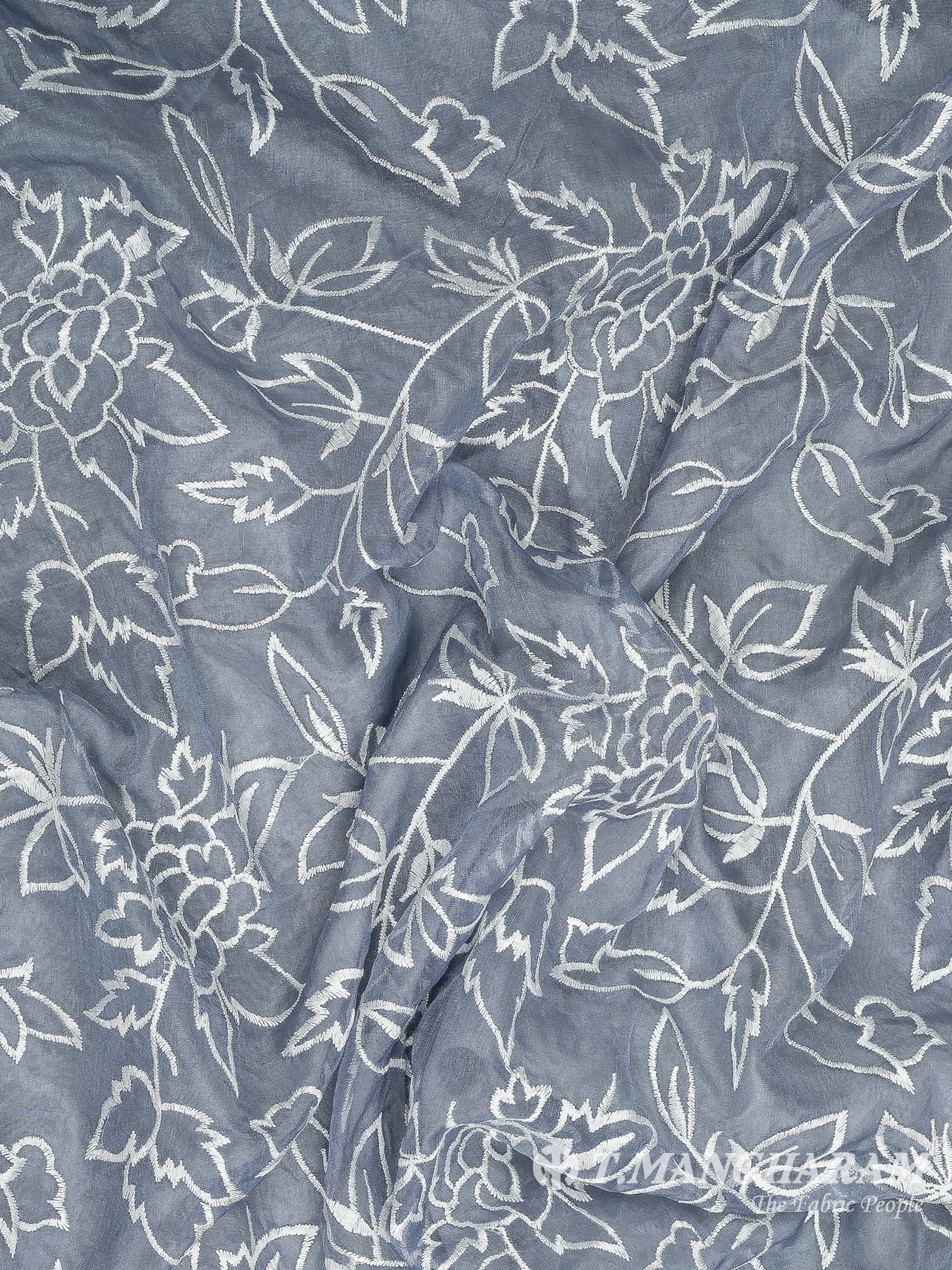 Blue Organza Embroidery Fabric - EA2998 view-4