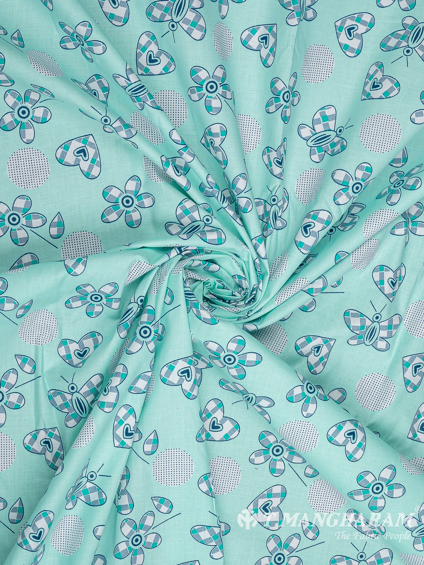 Green Cotton Fabric - EC10434 view-1