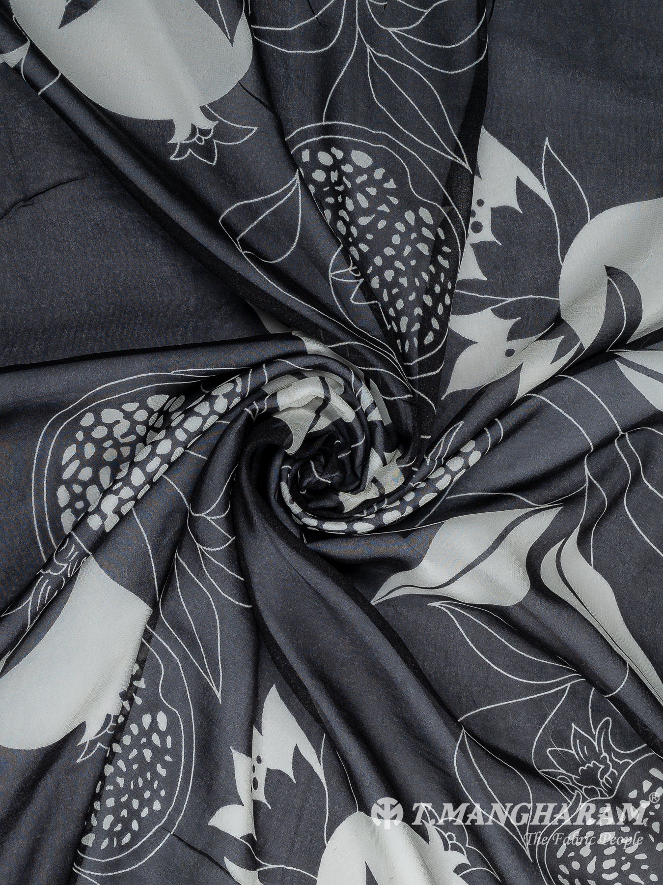 Black Georgette Fabric - EA3040 view-1