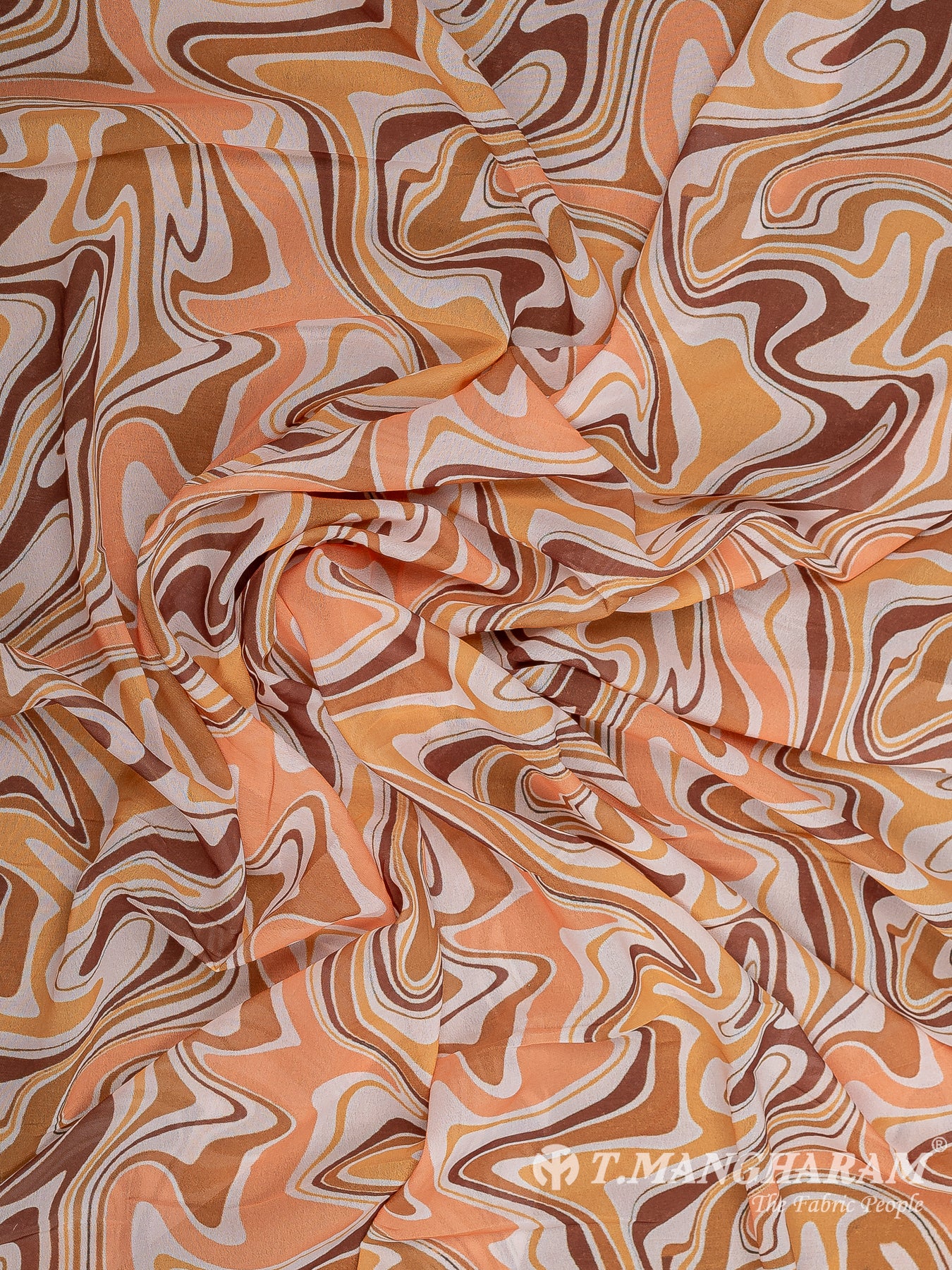 Yellow Georgette Fabric - EC10532 view-4