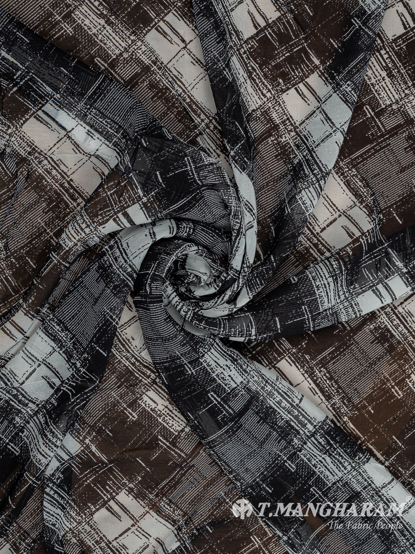 Black Georgette Fabric - EA3041 view-4