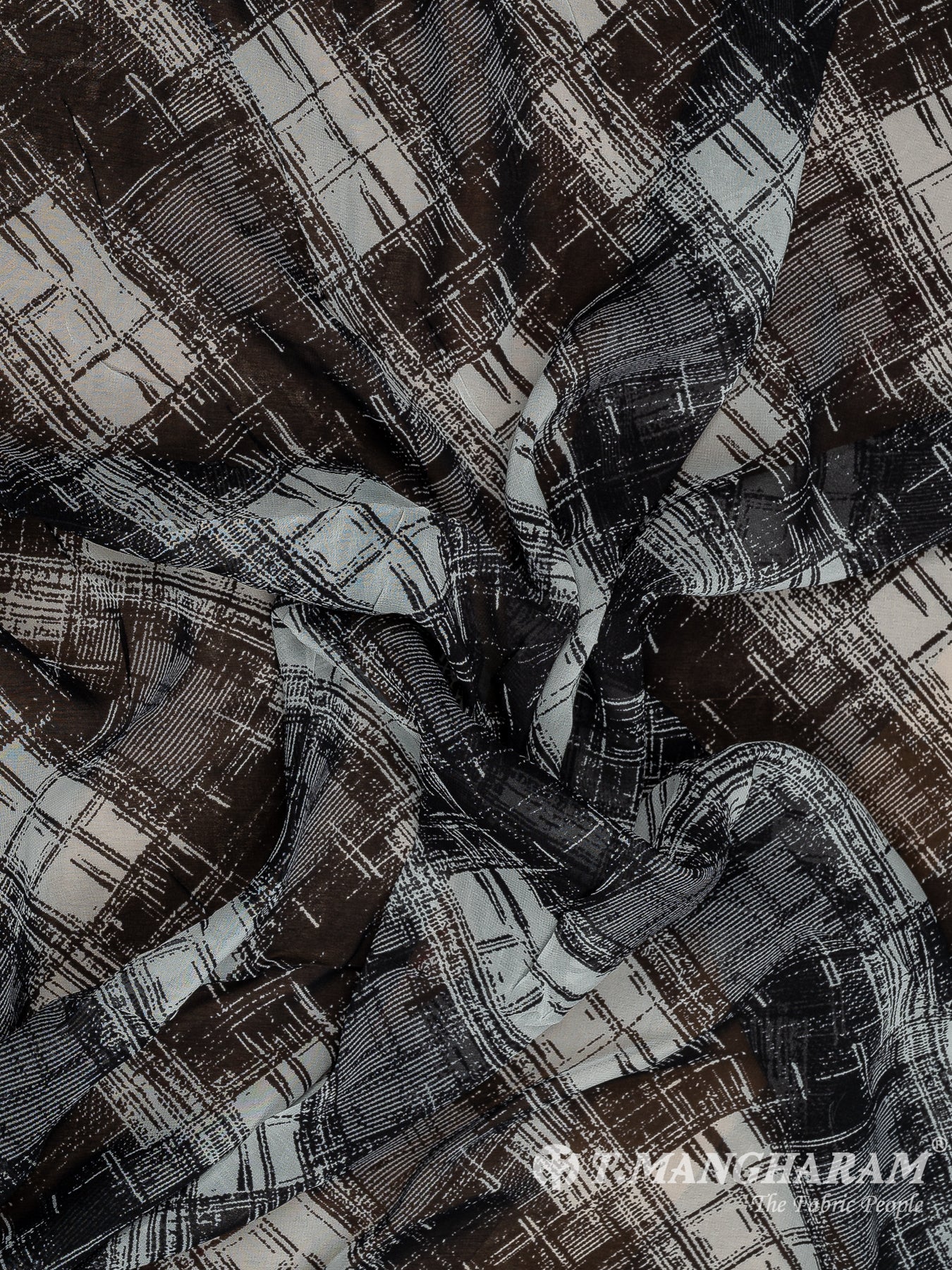 Black Georgette Fabric - EA3041 view-1