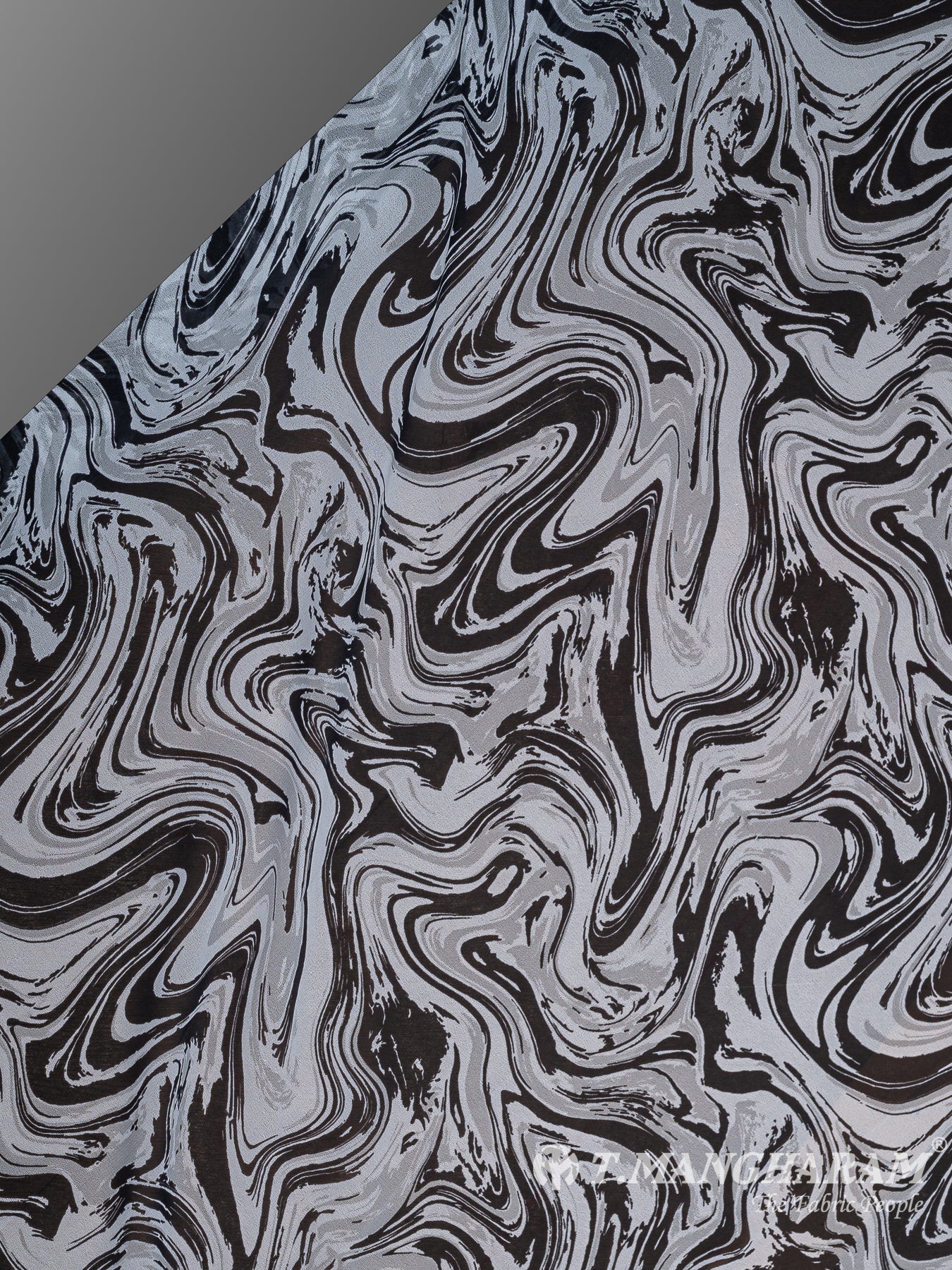Black Georgette Fabric - EC10531 view-2