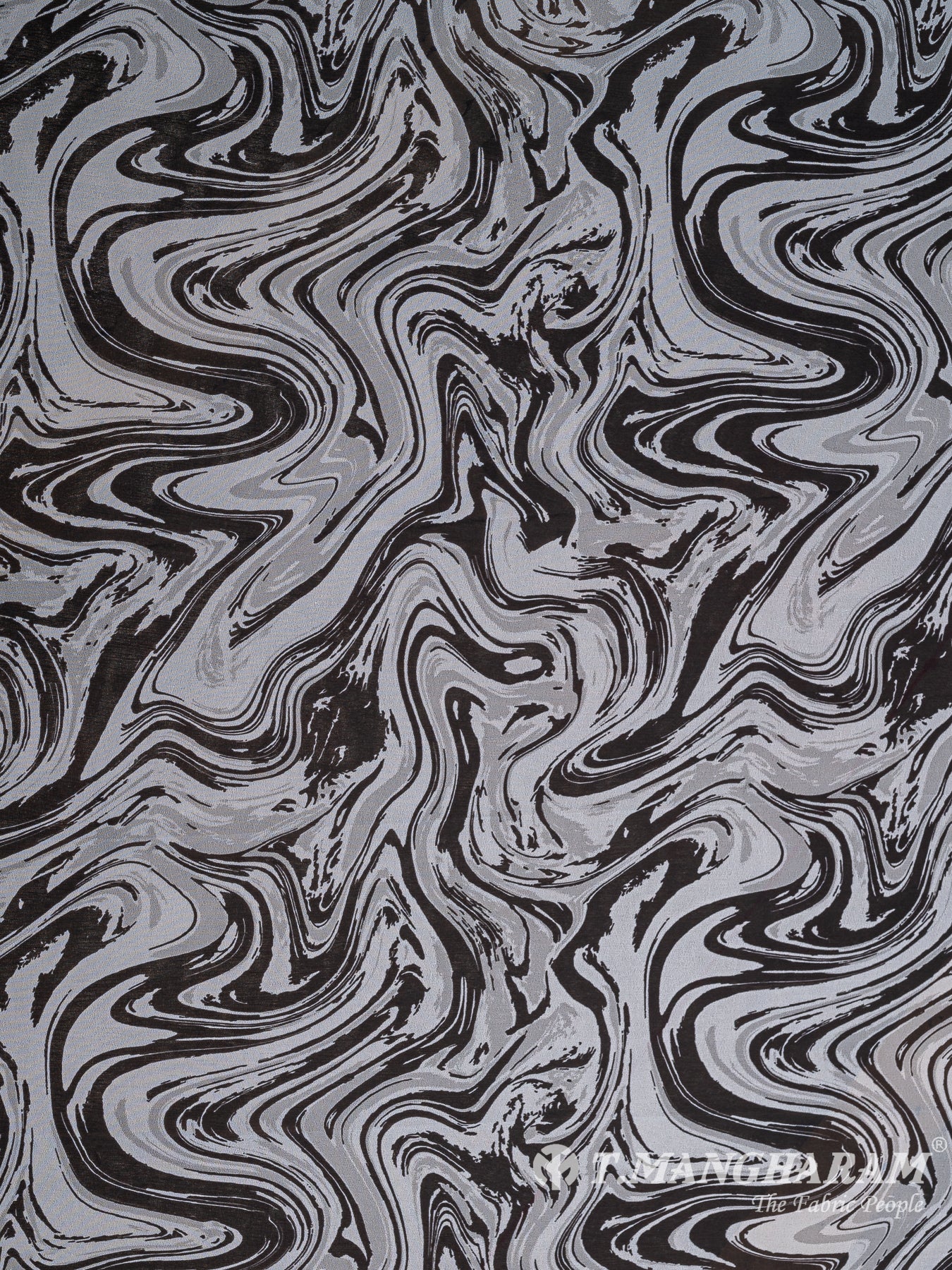 Black Georgette Fabric - EC10531 view-3