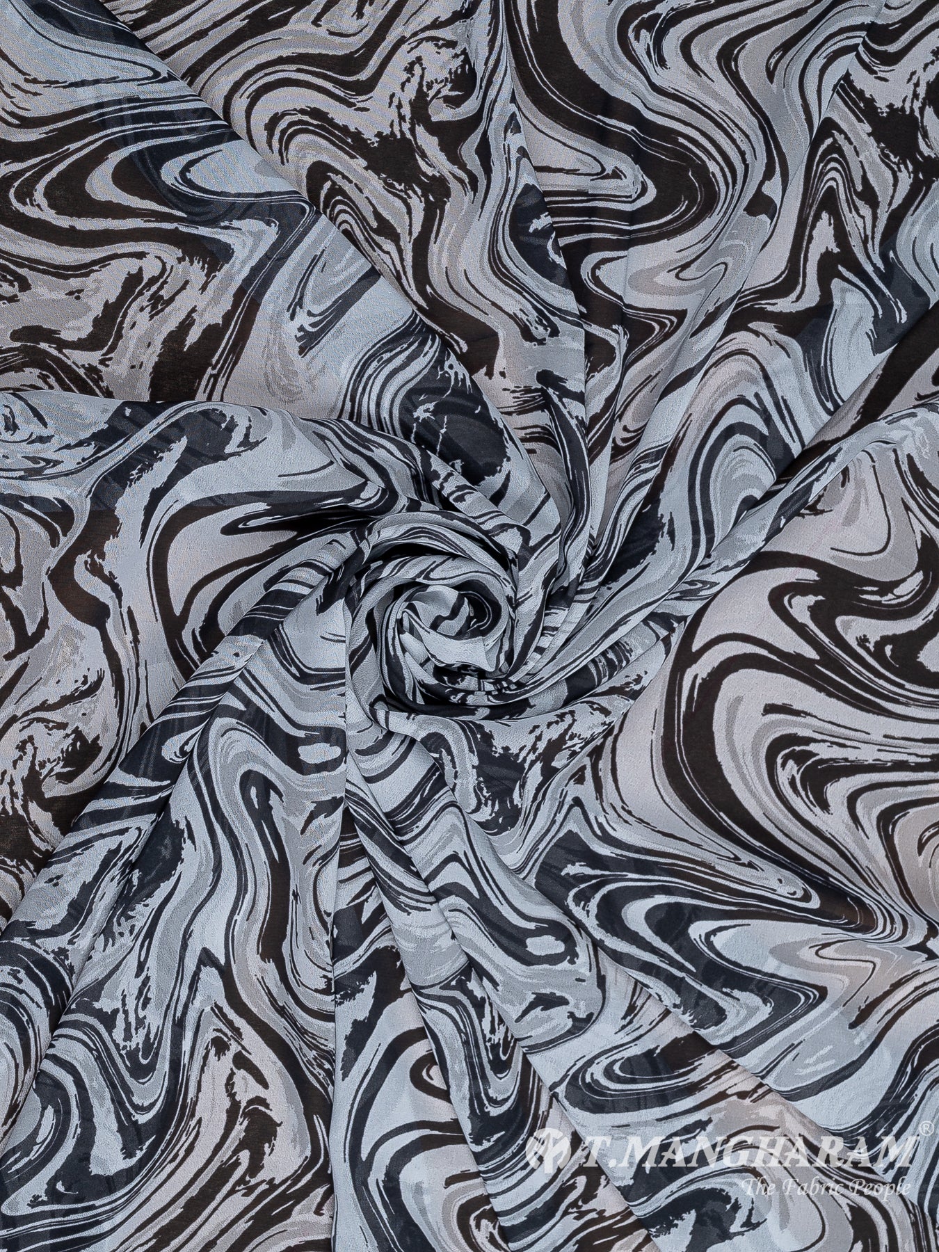 Black Georgette Fabric - EC10531 view-1