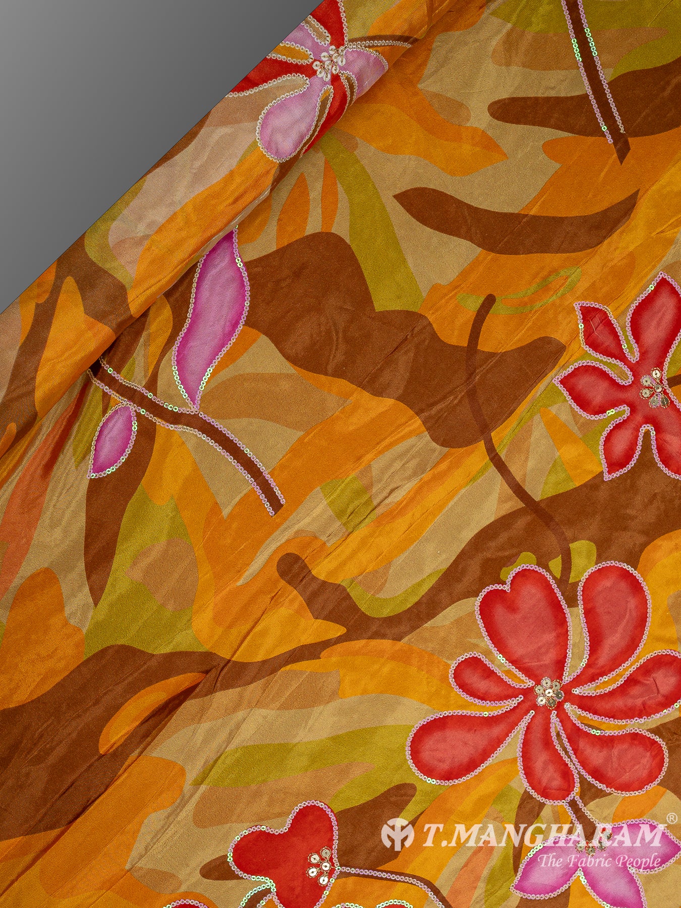 Mustard Yellow Crepe Fabric - EC10374 view-2
