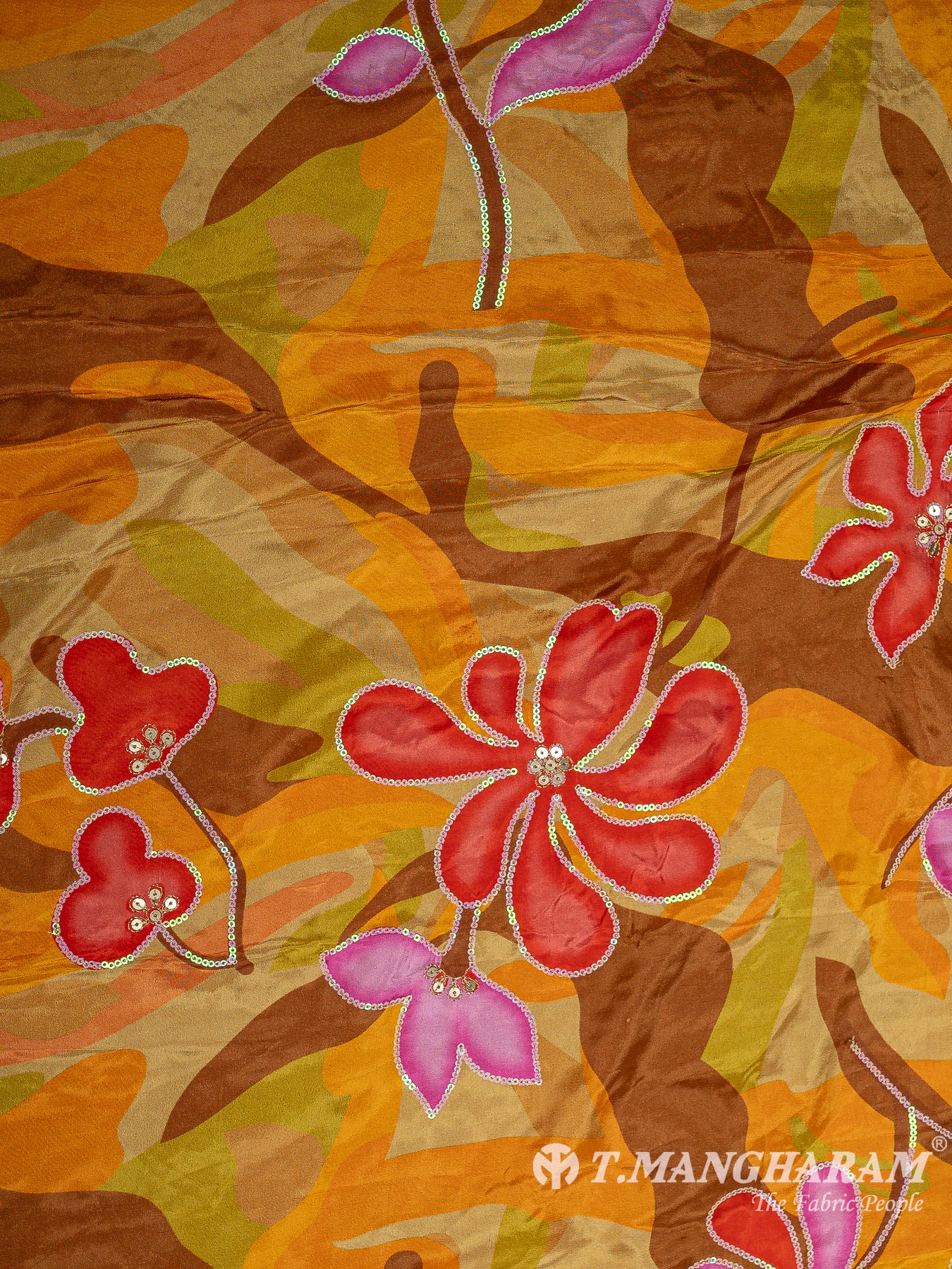 Mustard Yellow Crepe Fabric - EC10374 view-3