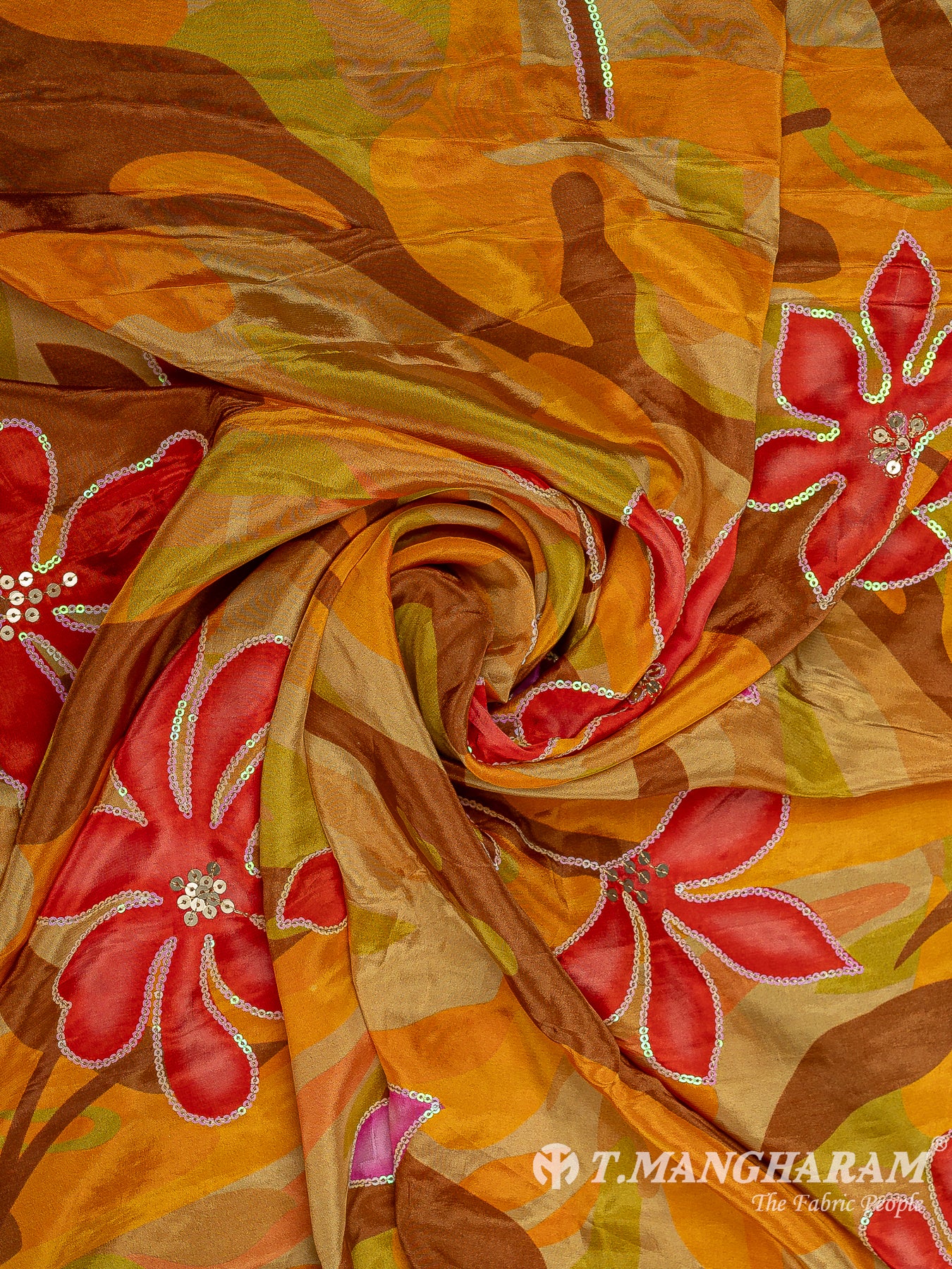 Mustard Yellow Crepe Fabric - EC10374 view-1
