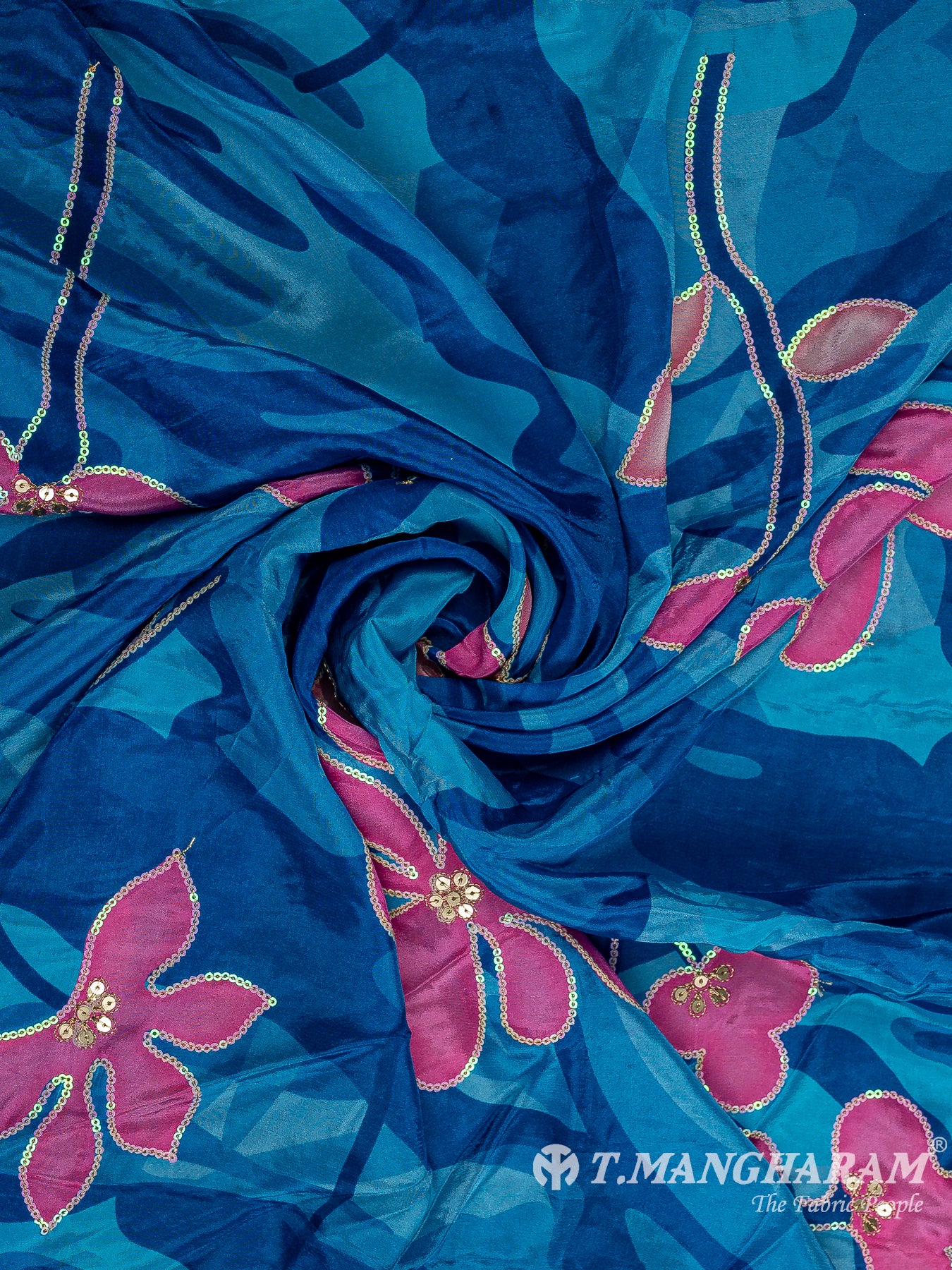 Blue Crepe Fabric - EC10376 view-1