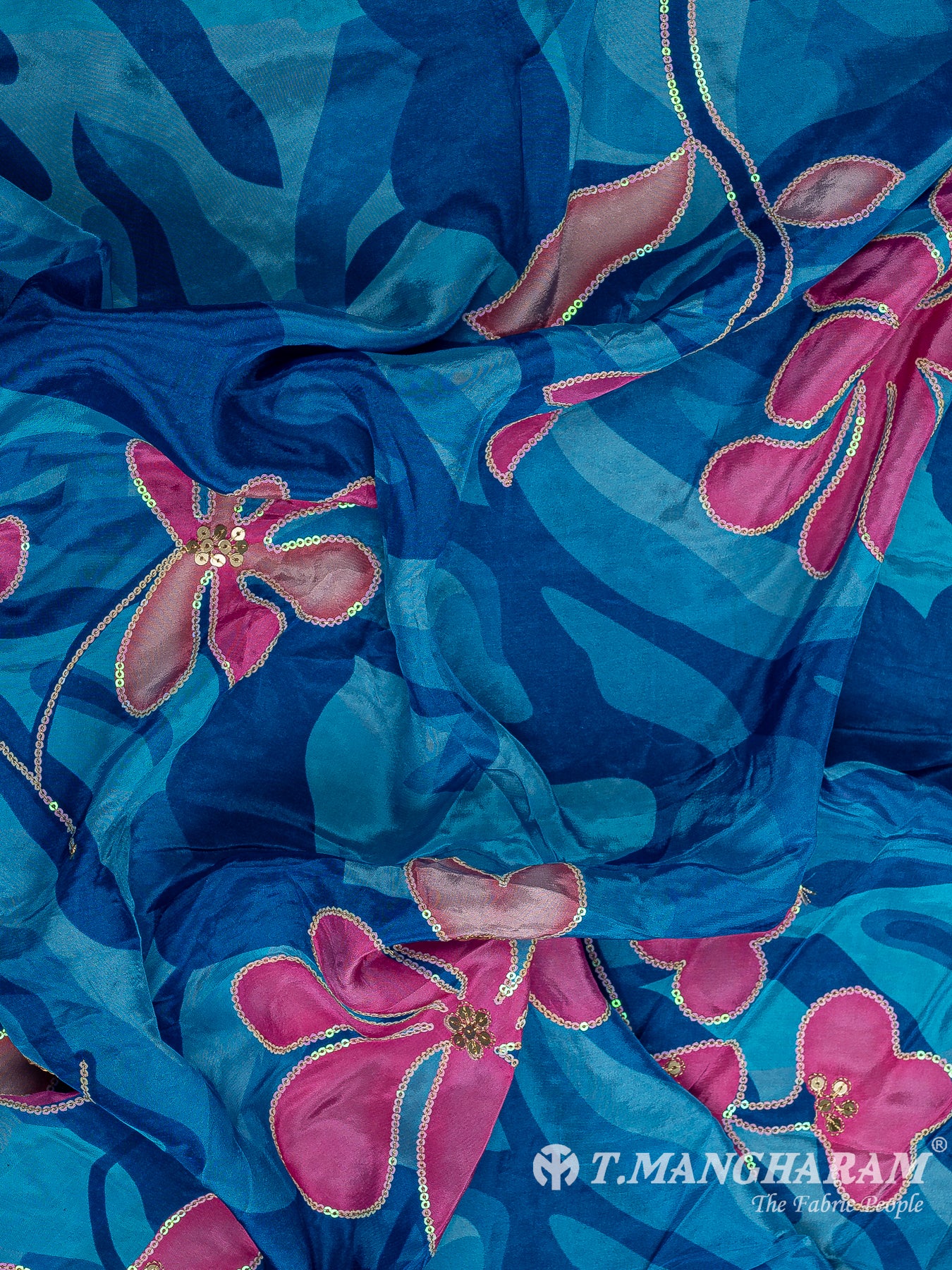 Blue Crepe Fabric - EC10376 view-4