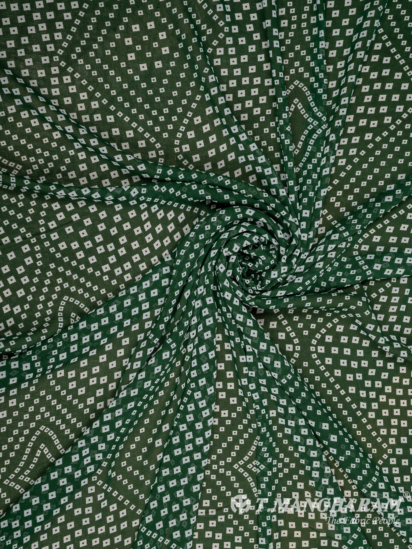 Green Georgette Fabric - EA3145 view-1
