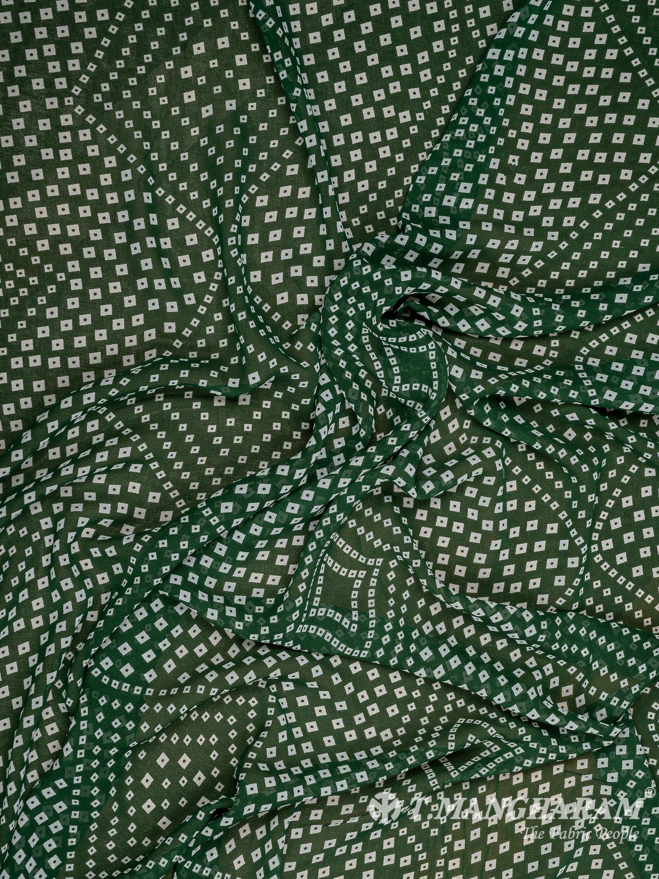 Green Georgette Fabric - EA3145 view-4