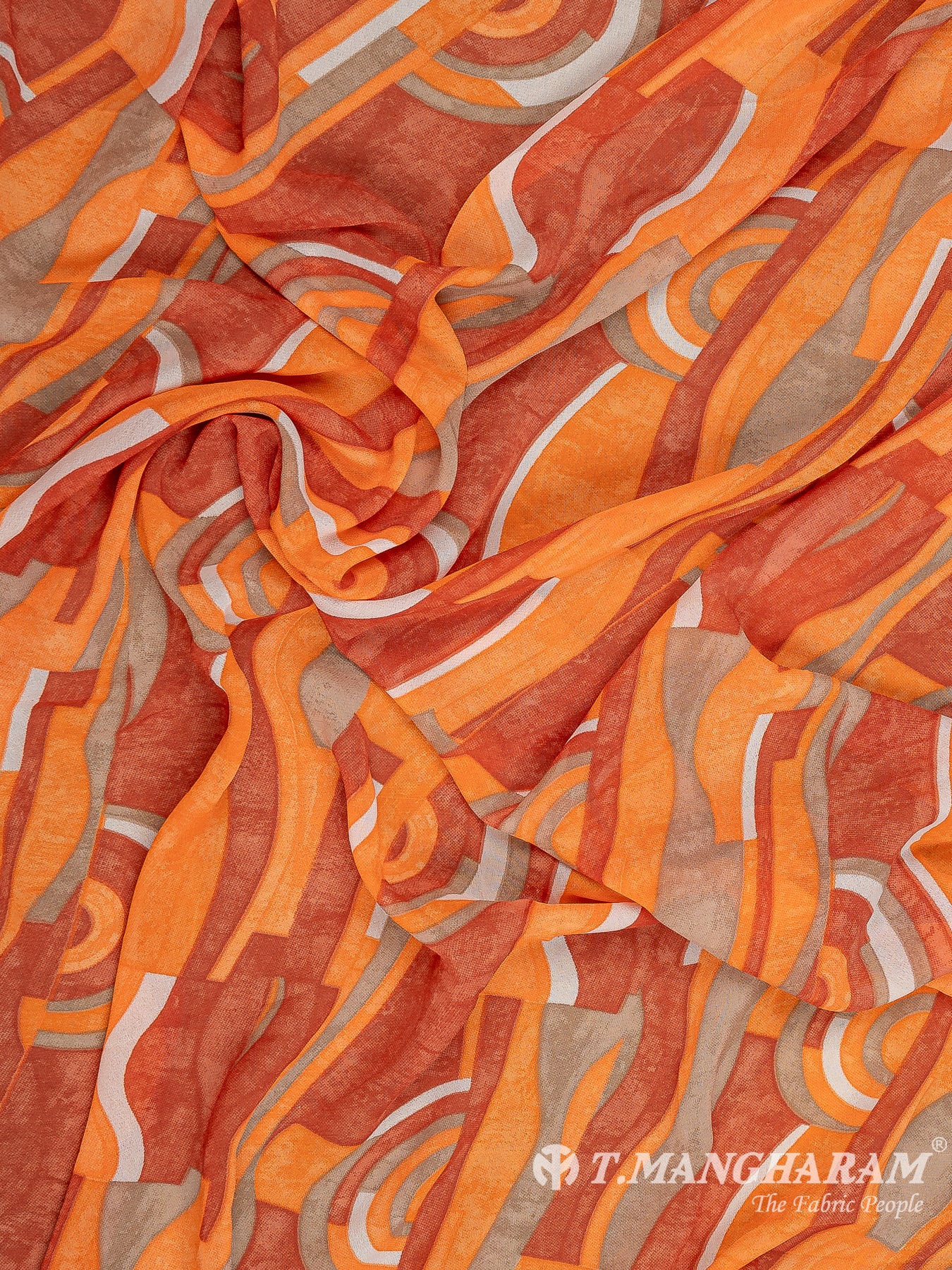 Orange Georgette Fabric - EA3159