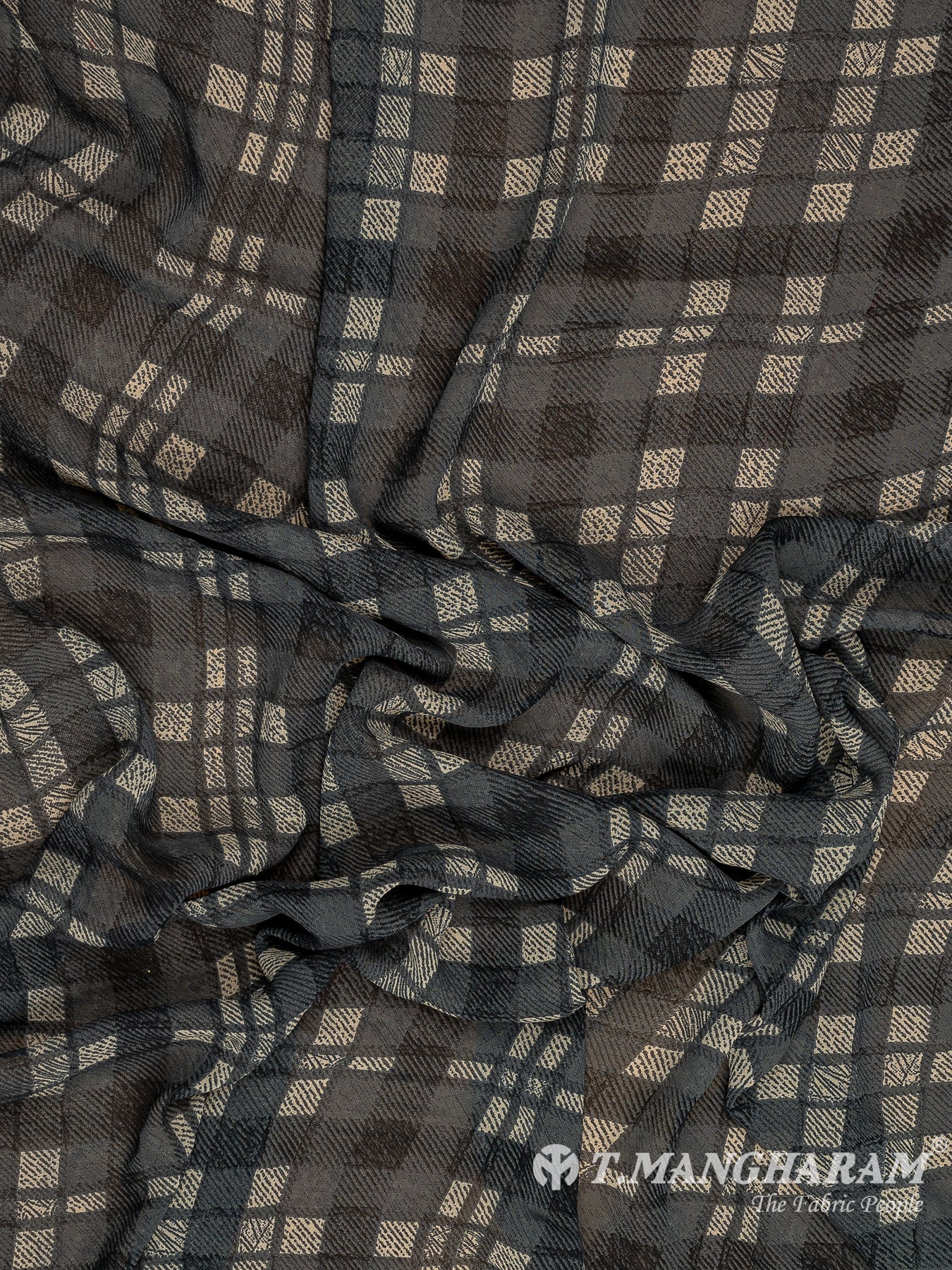 Grey Georgette Fabric - EA3083 view-4