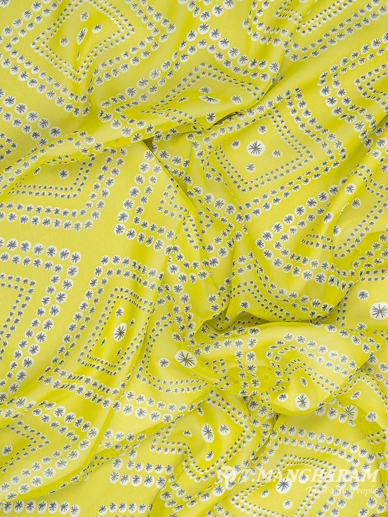 Yellow Georgette Fabric - EA3140 view-4