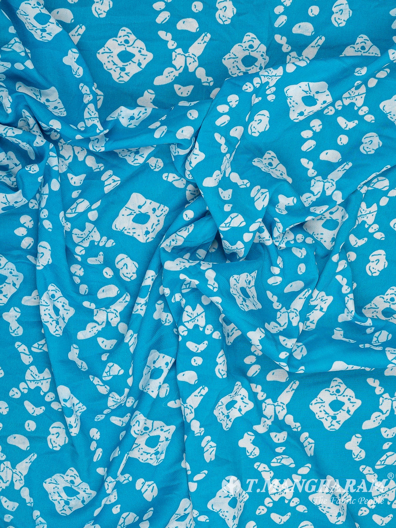 Blue Georgette Fabric - EA3088 view-4
