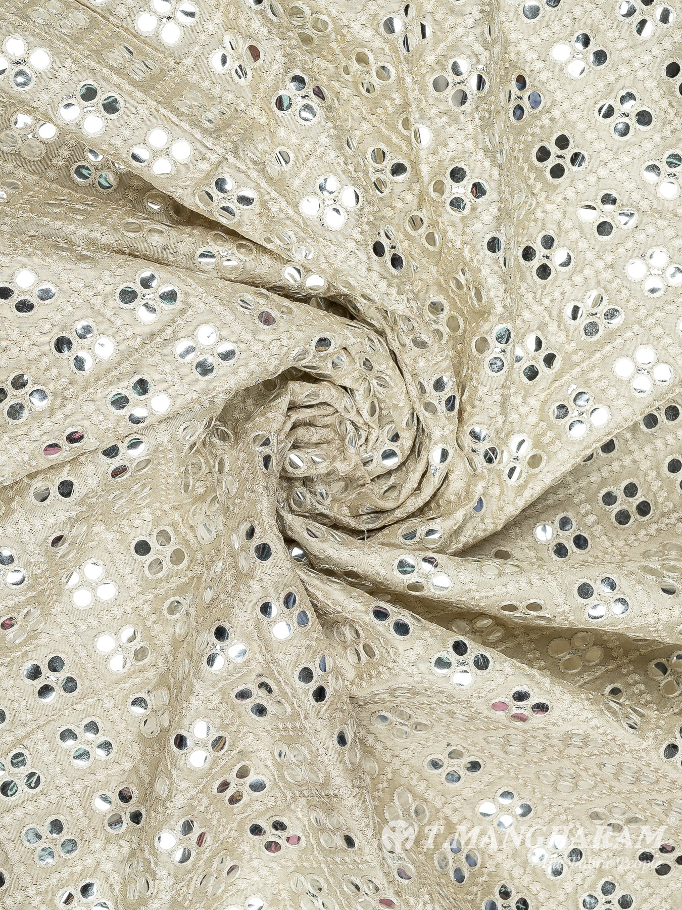 Beige Raw Silk Fabric - EC10196 view-1