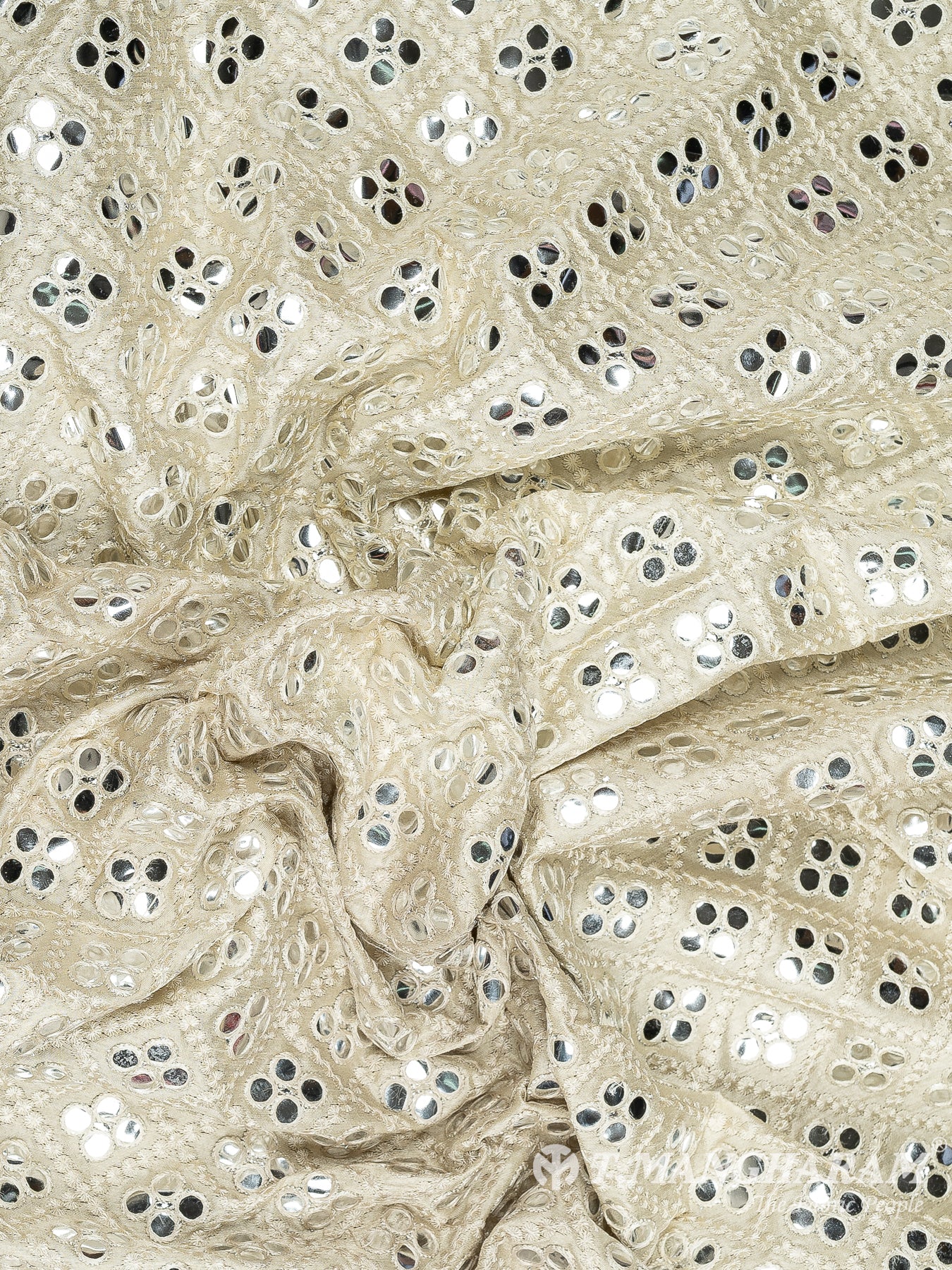 Beige Raw Silk Fabric - EC10196 view-4