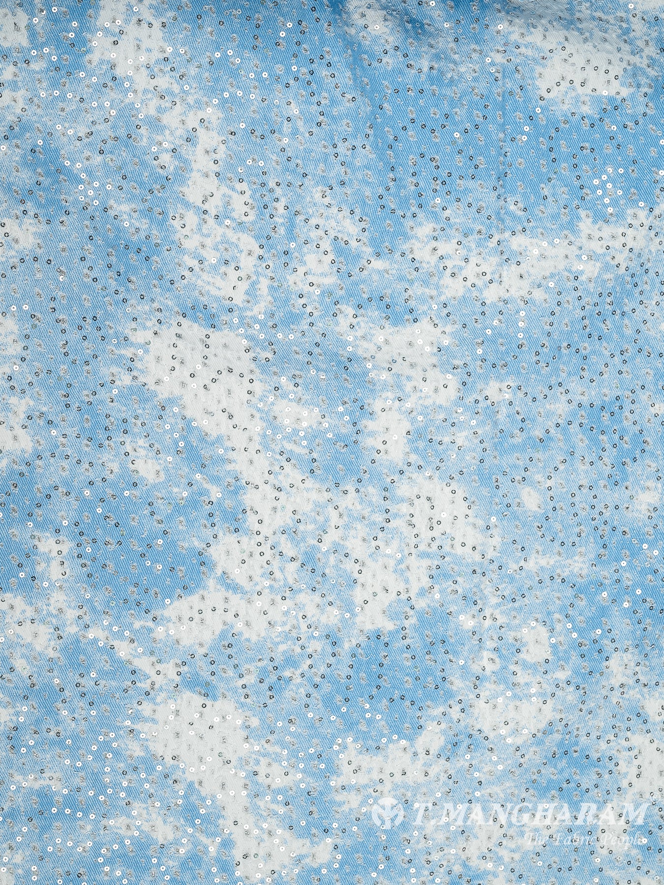 Blue Denim Embroidery Fabric - EC10404 view-3