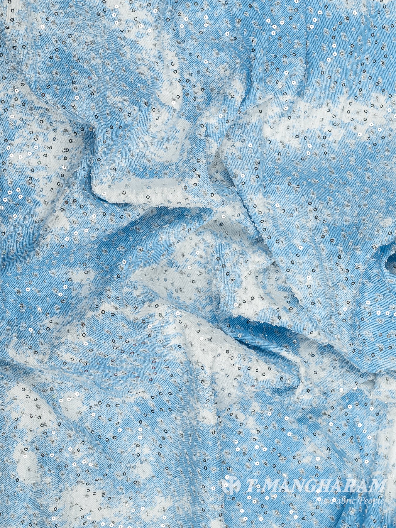 Blue Denim Embroidery Fabric - EC10404 view-4