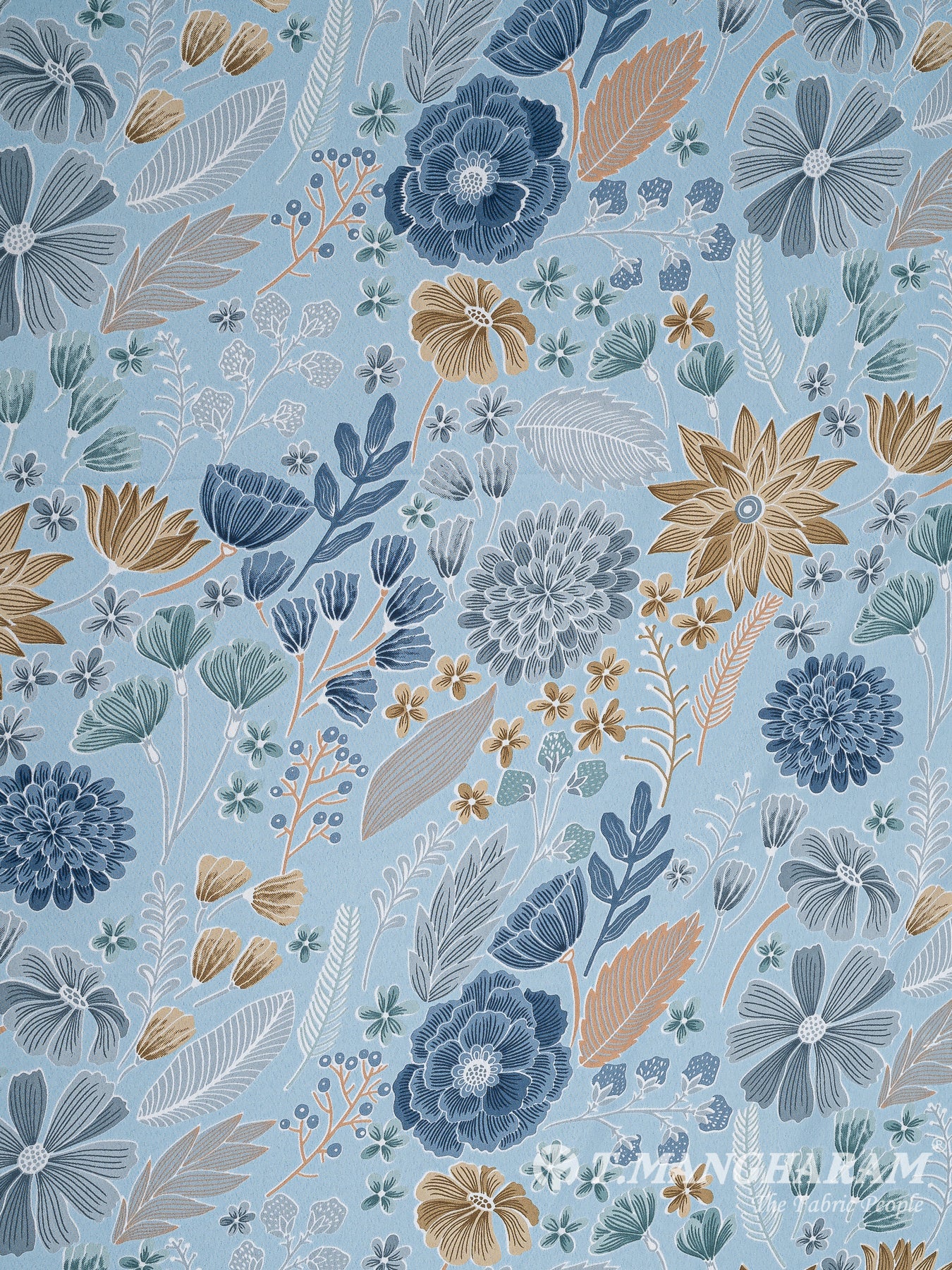 Blue Crepe Fabric - EC10476 view-3
