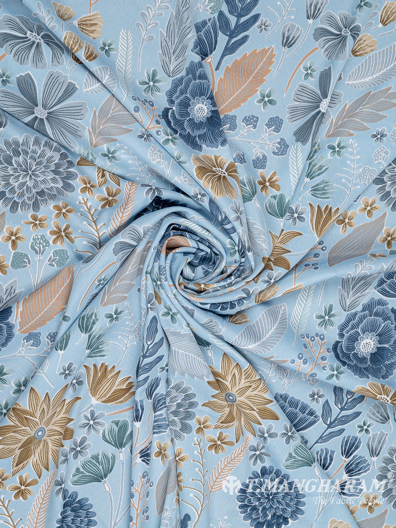Blue Crepe Fabric - EC10476 view-1