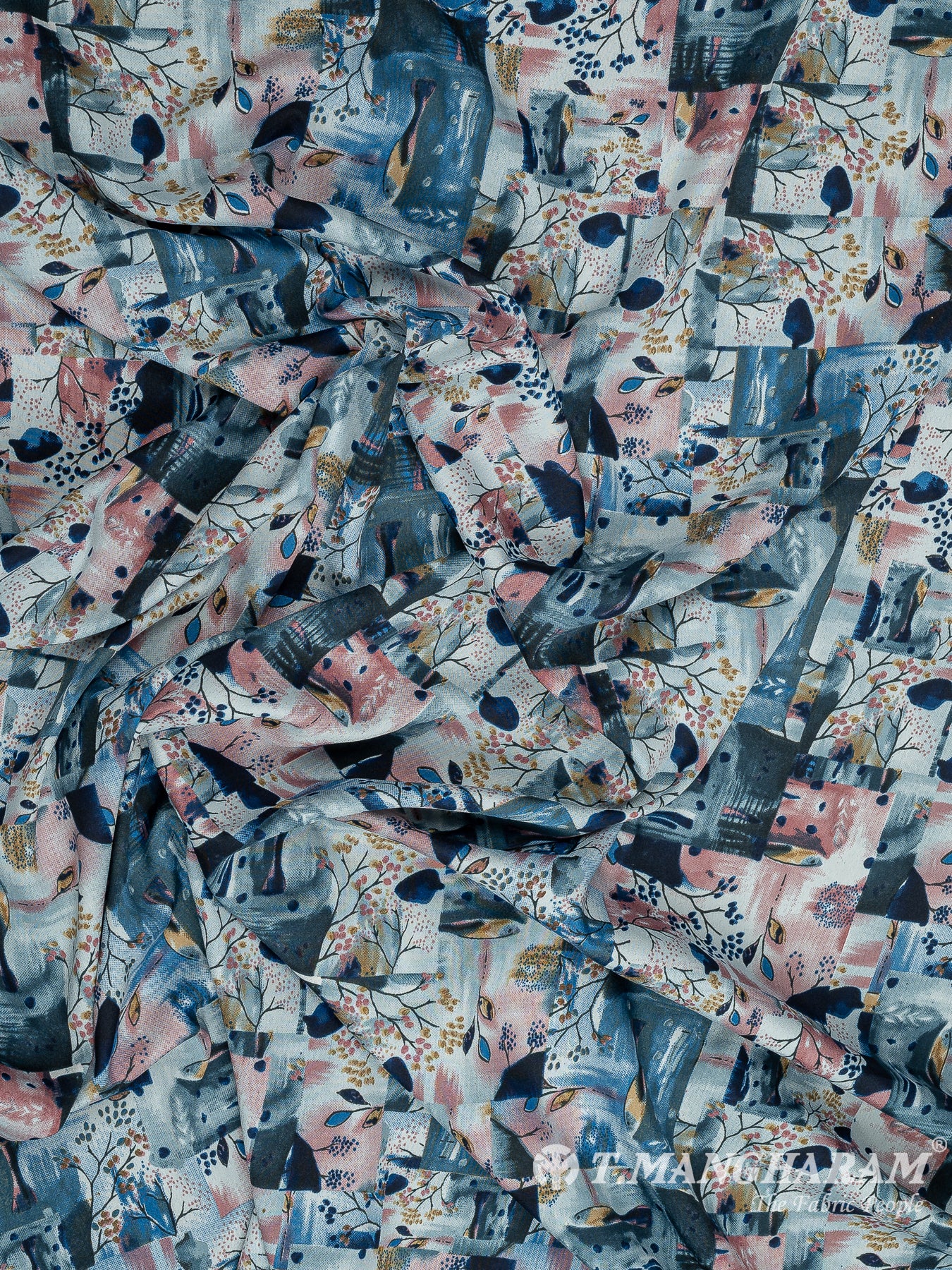 Blue Crepe Fabric - EC10483 view-4