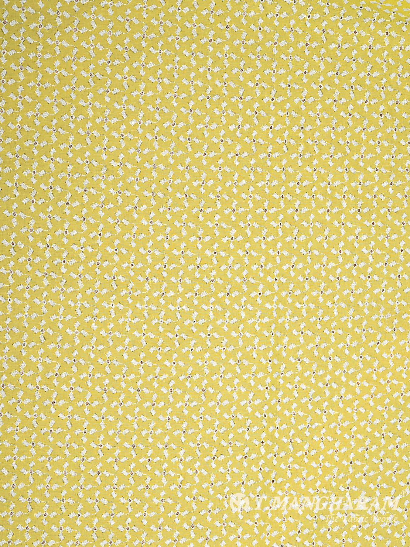 Yellow Cotton Embroidery Fabric - EA3251 view-3
