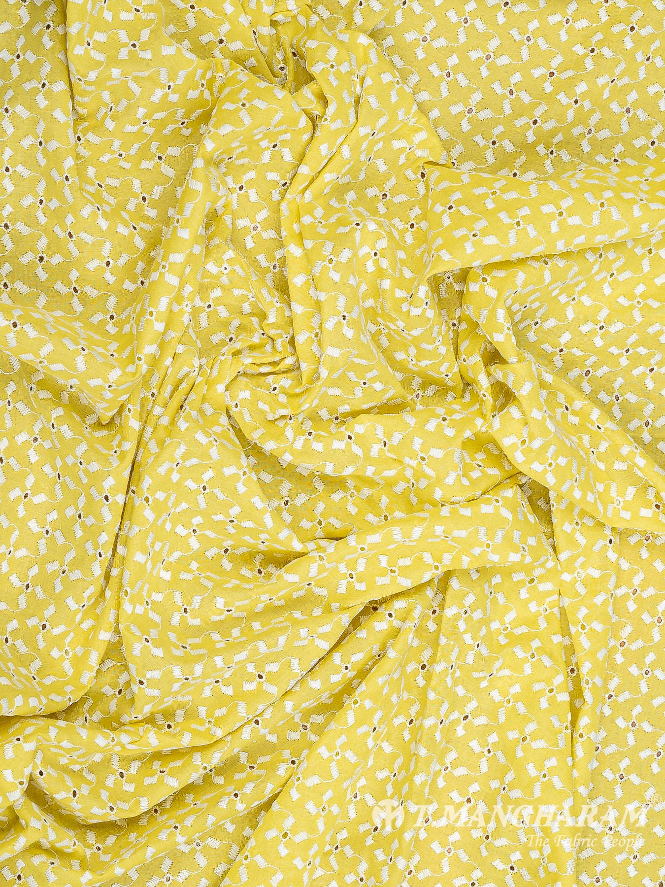 Yellow Cotton Embroidery Fabric - EA3251 view-4