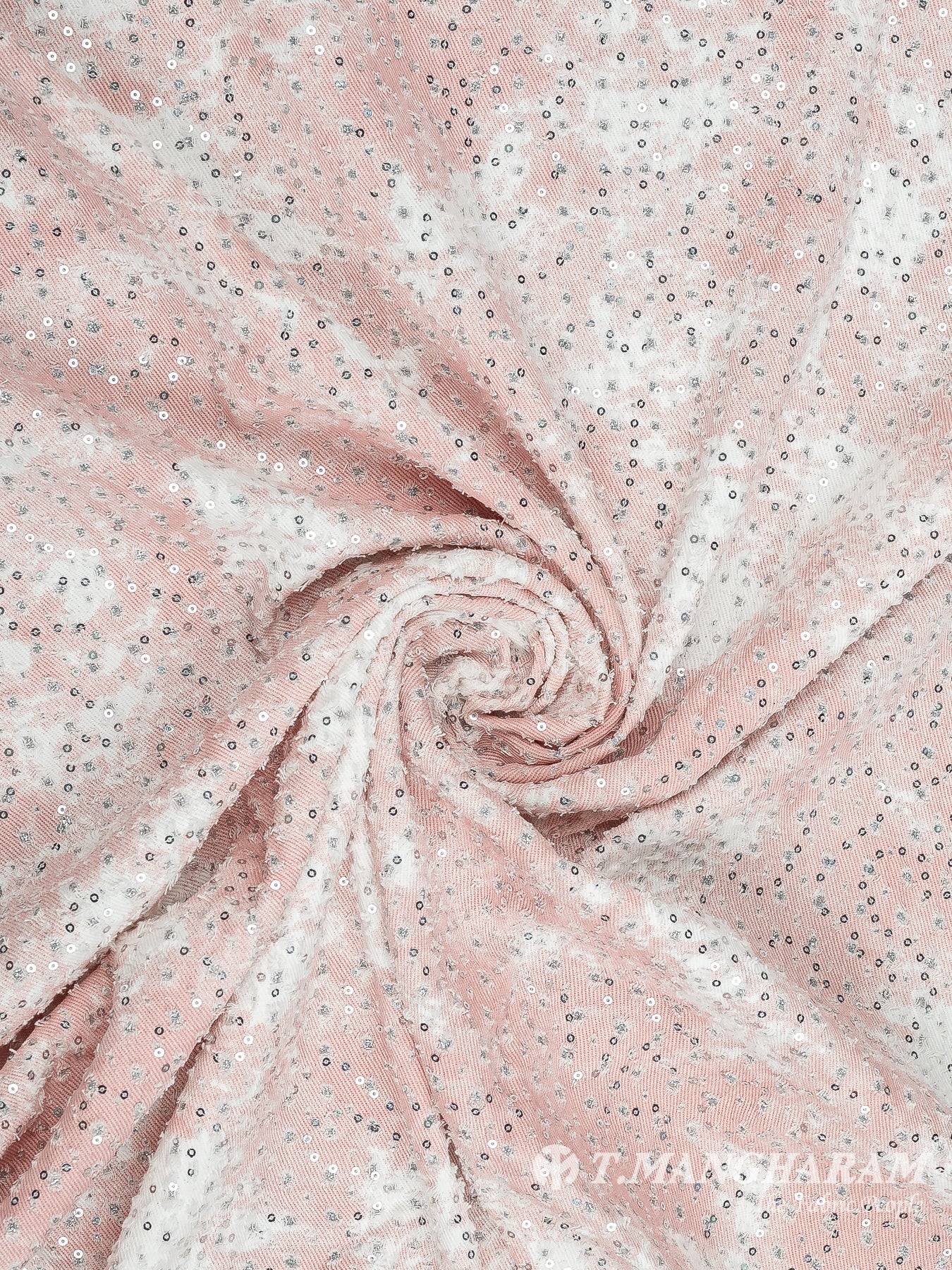 Peach Denim Embroidery Fabric - EC10403 view-1