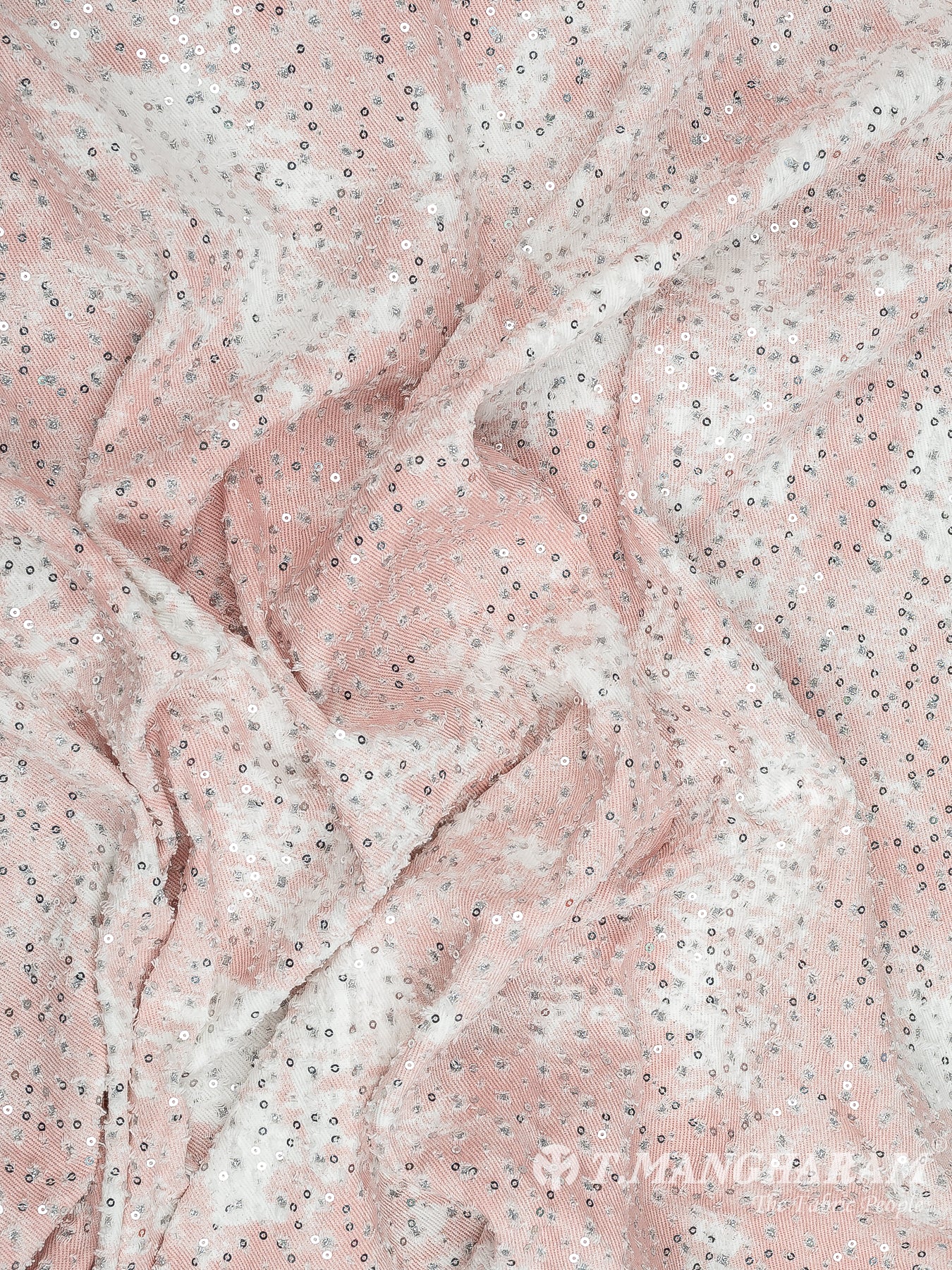 Peach Denim Embroidery Fabric - EC10403 view-4