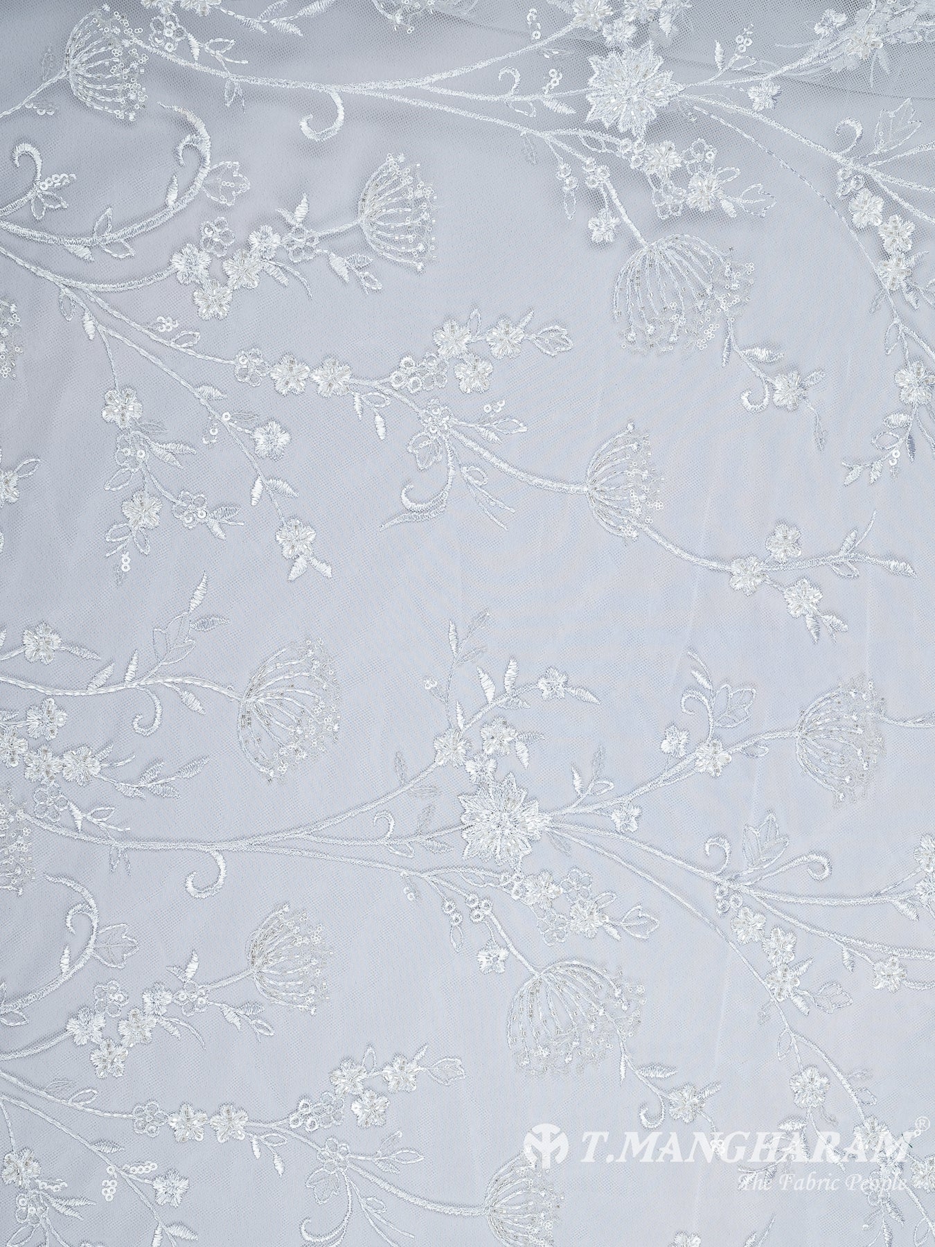 White Net Embroidery Fabric - EC10413 view-3