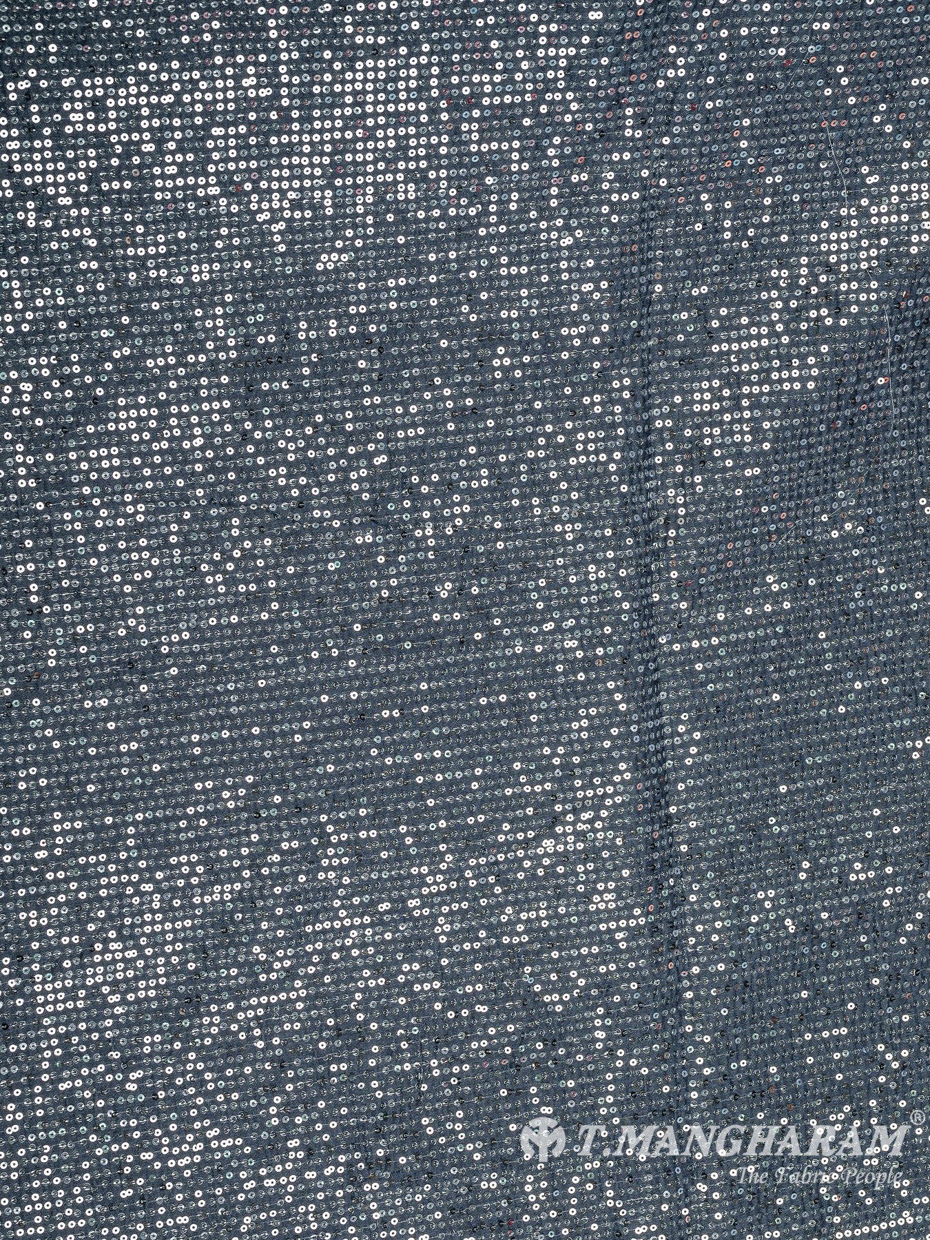Blue Sequin Net Fabric - EB7629 view-3