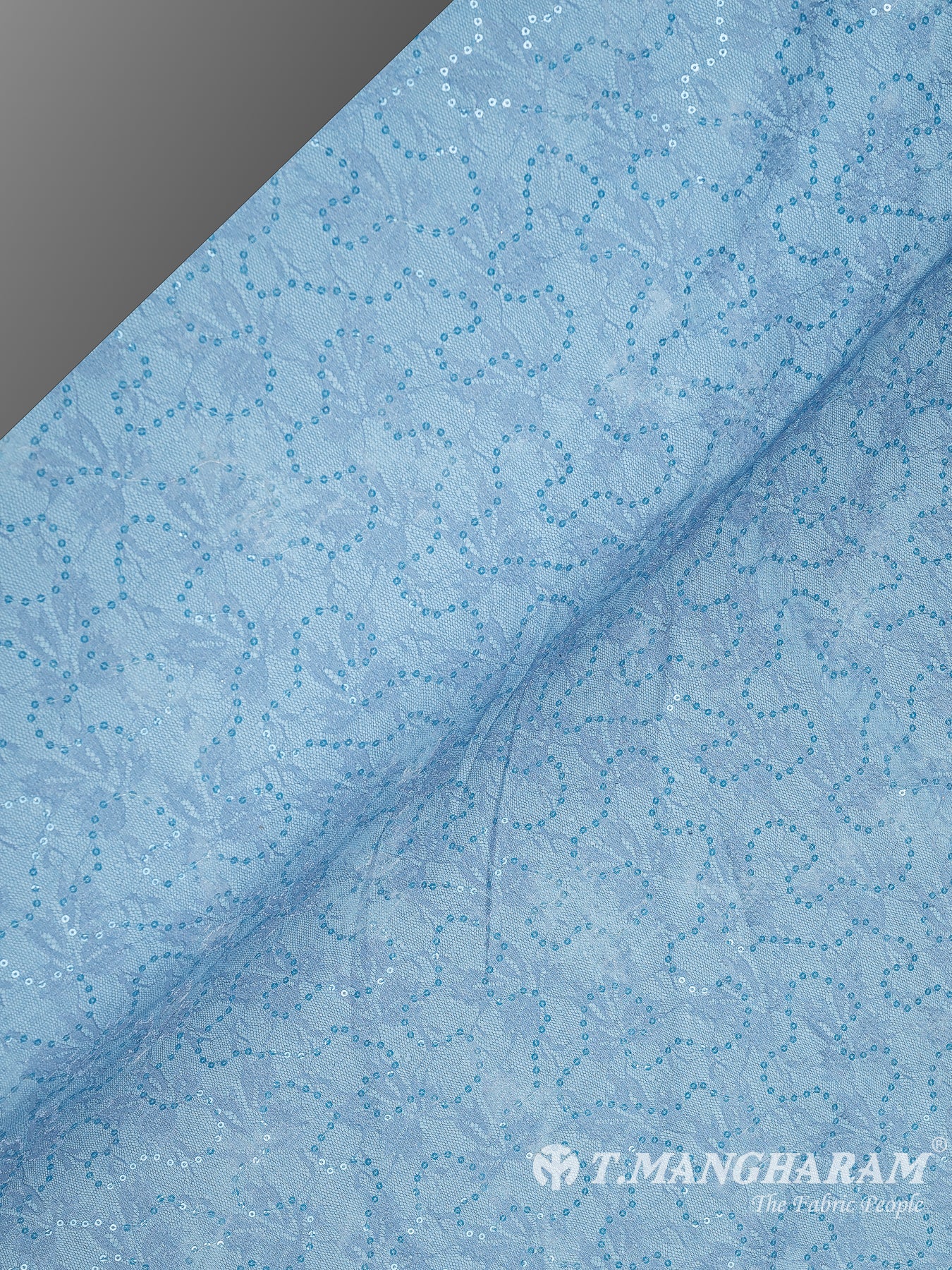 Blue Denim Embroidery Fabric - EC10593 view-2