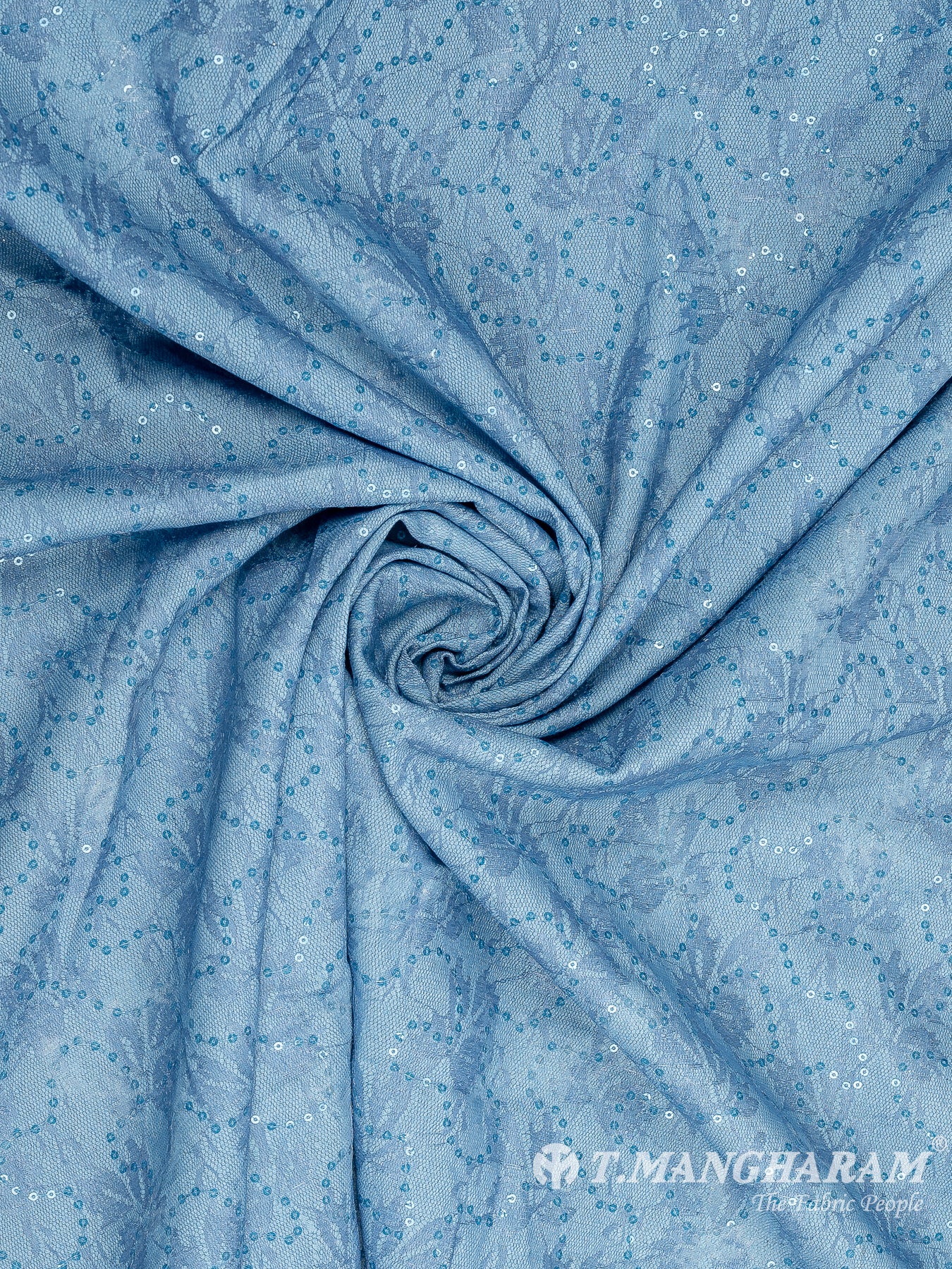 Blue Denim Embroidery Fabric - EC10593 view-1