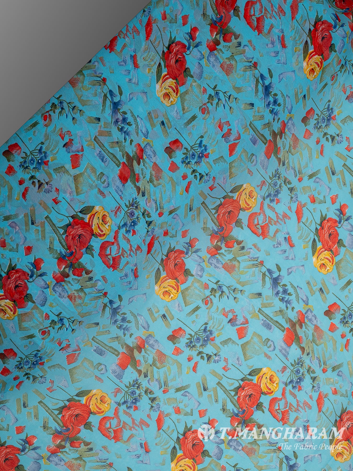 Blue Georgette Fabric - EC10761 view-2