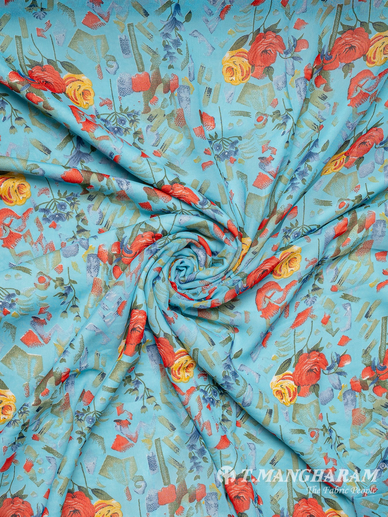 Blue Georgette Fabric - EC10761 view-1