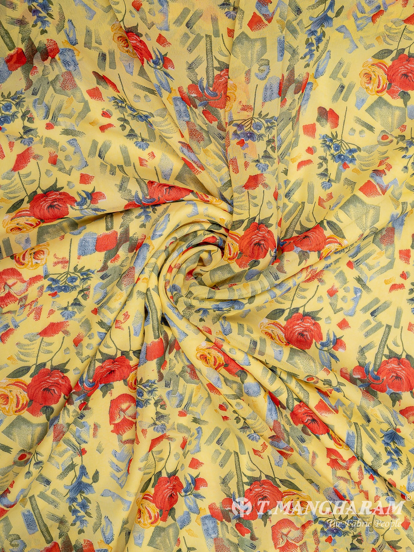 Yellow Georgette Fabric - EC10778 view-1