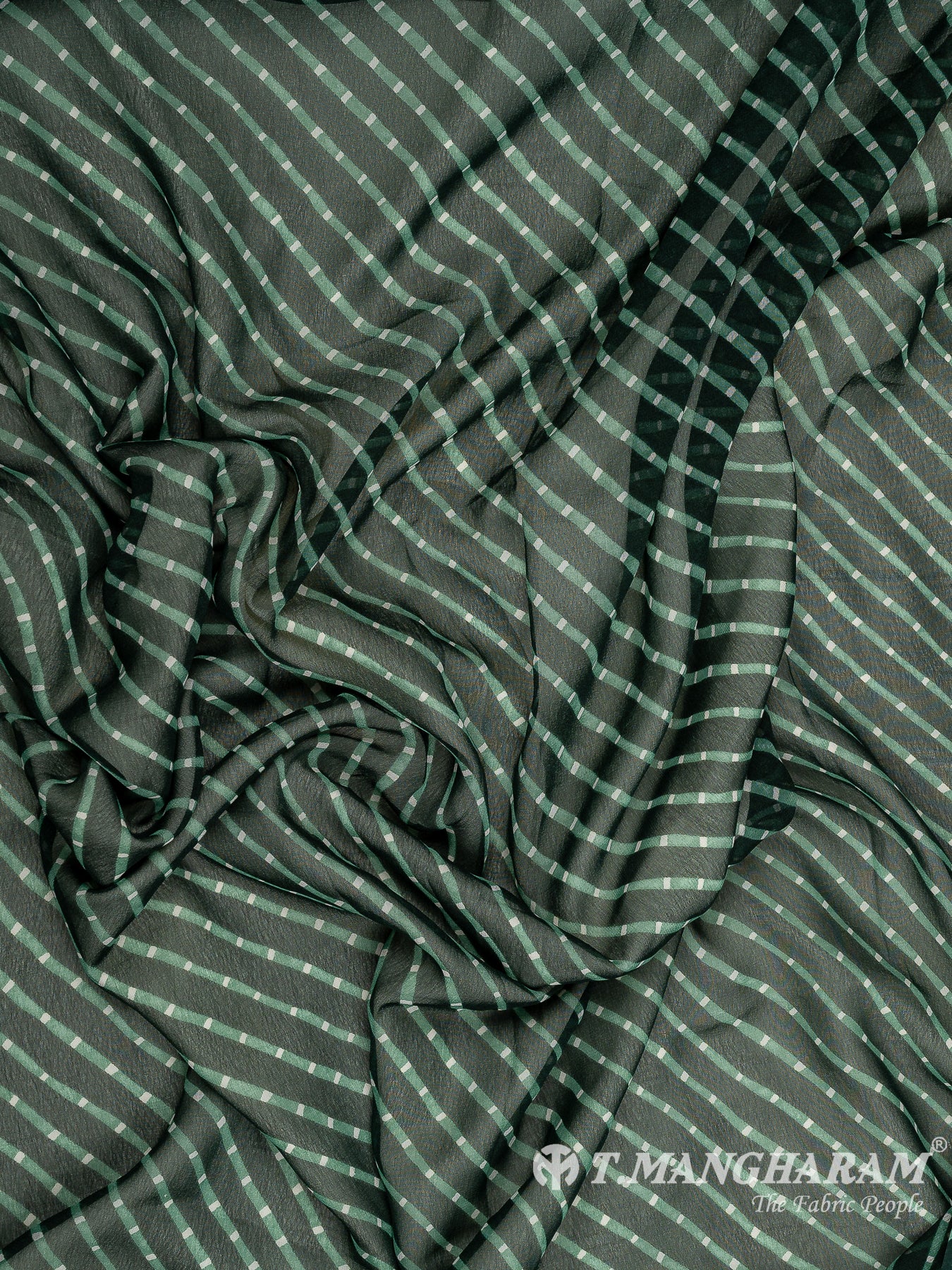 Green Georgette Fabric - EC10754 view-4