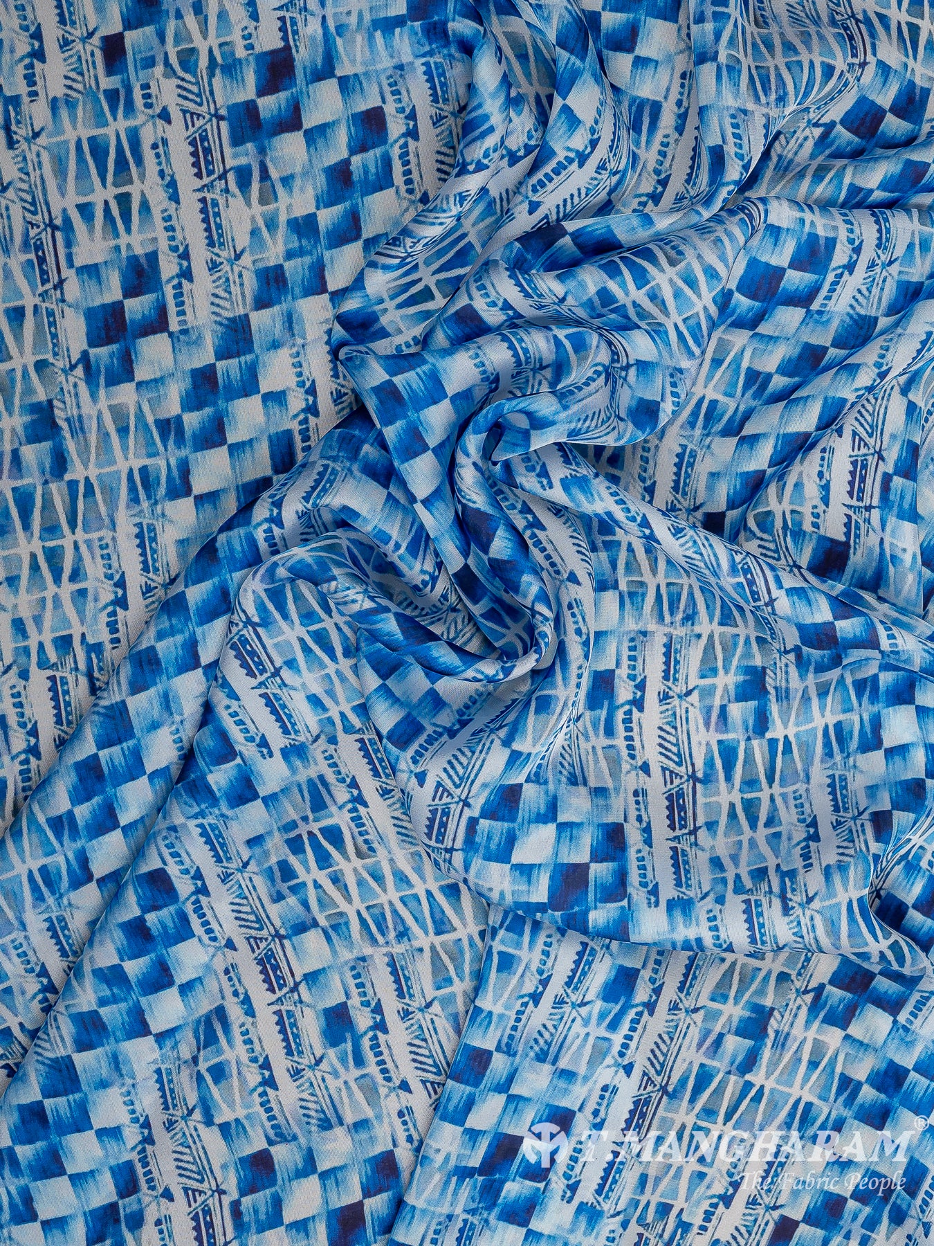 Blue Crepe Fabric - EC10682