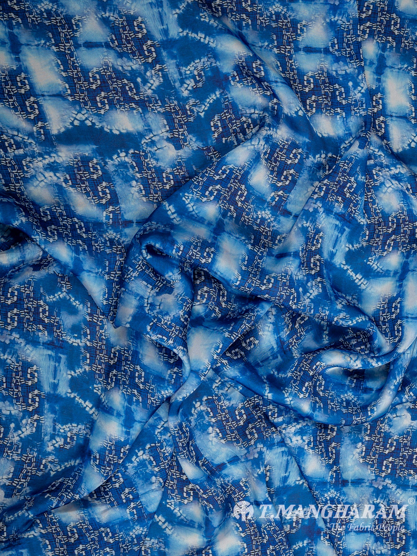 Blue Crepe Fabric - EC10683