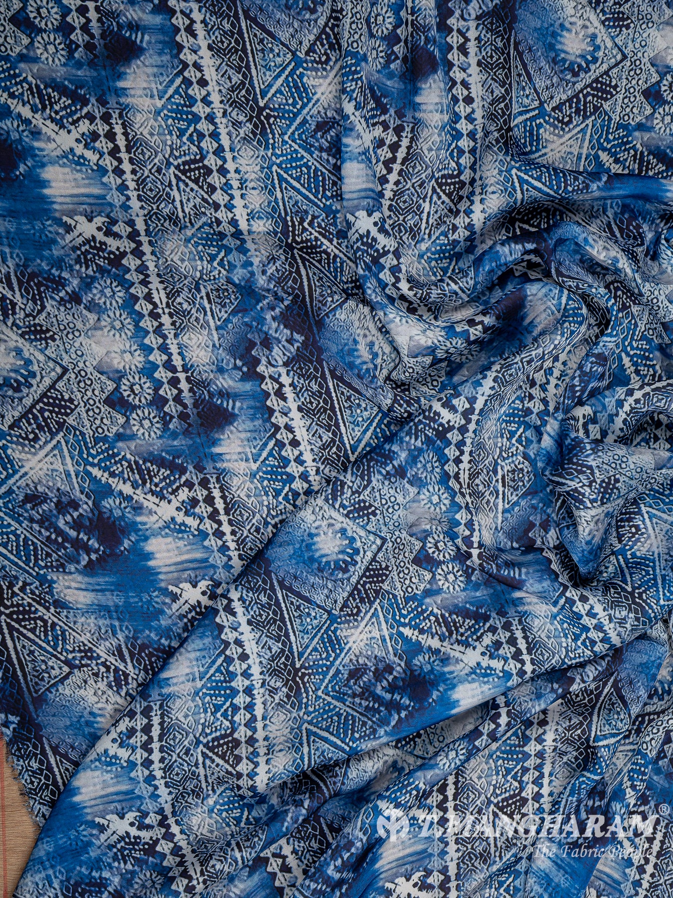 Blue Crepe Fabric - EC10689