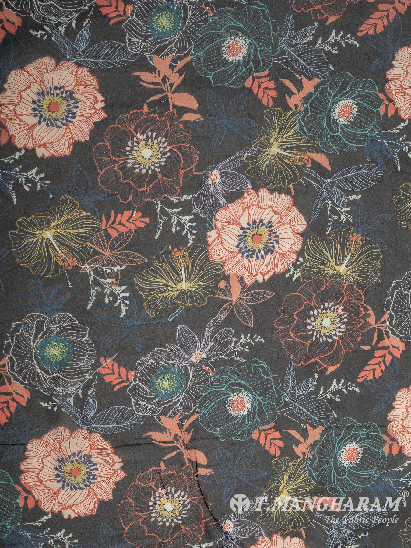 Black Georgette Fabric - EC10748